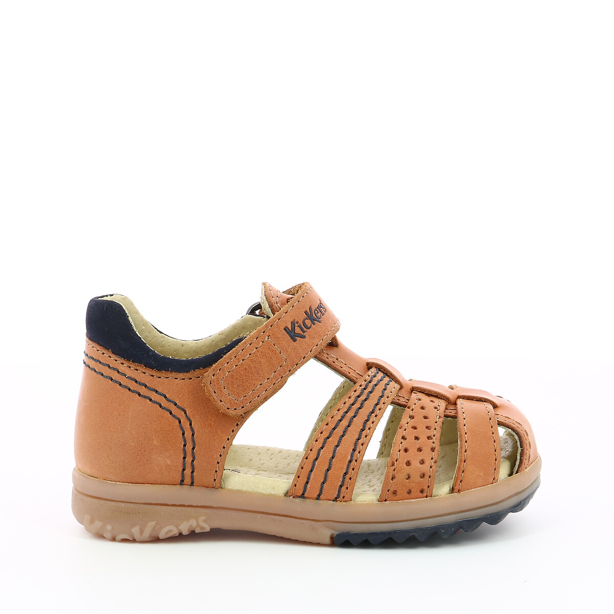 Image of Kids Platiback Leather Sandals with Touch 'n' Close Fastening
