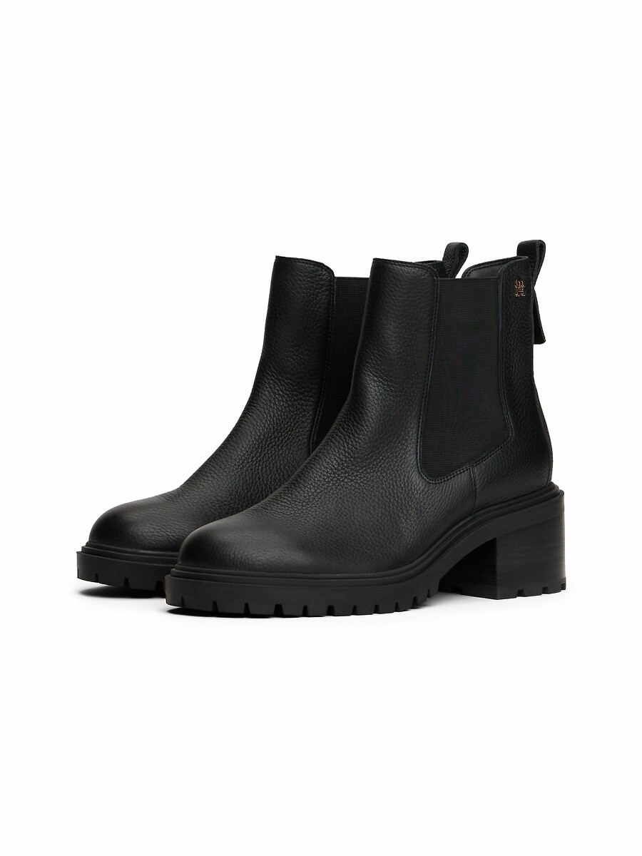 Tommy Hilfiger Botas Chelsea con tacón, de piel — foto 4