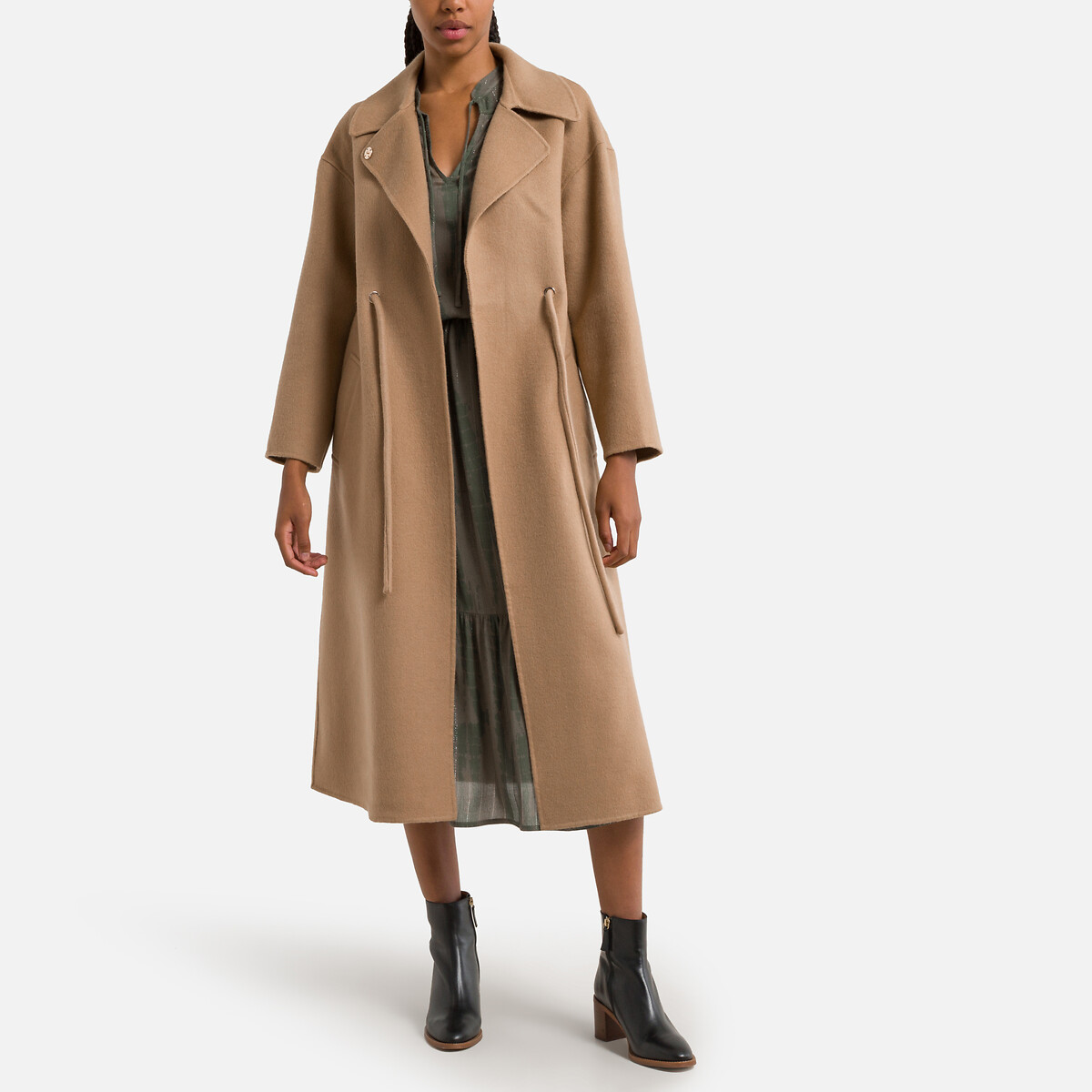 Kate Wool Mix Coat with Tie-Waist
