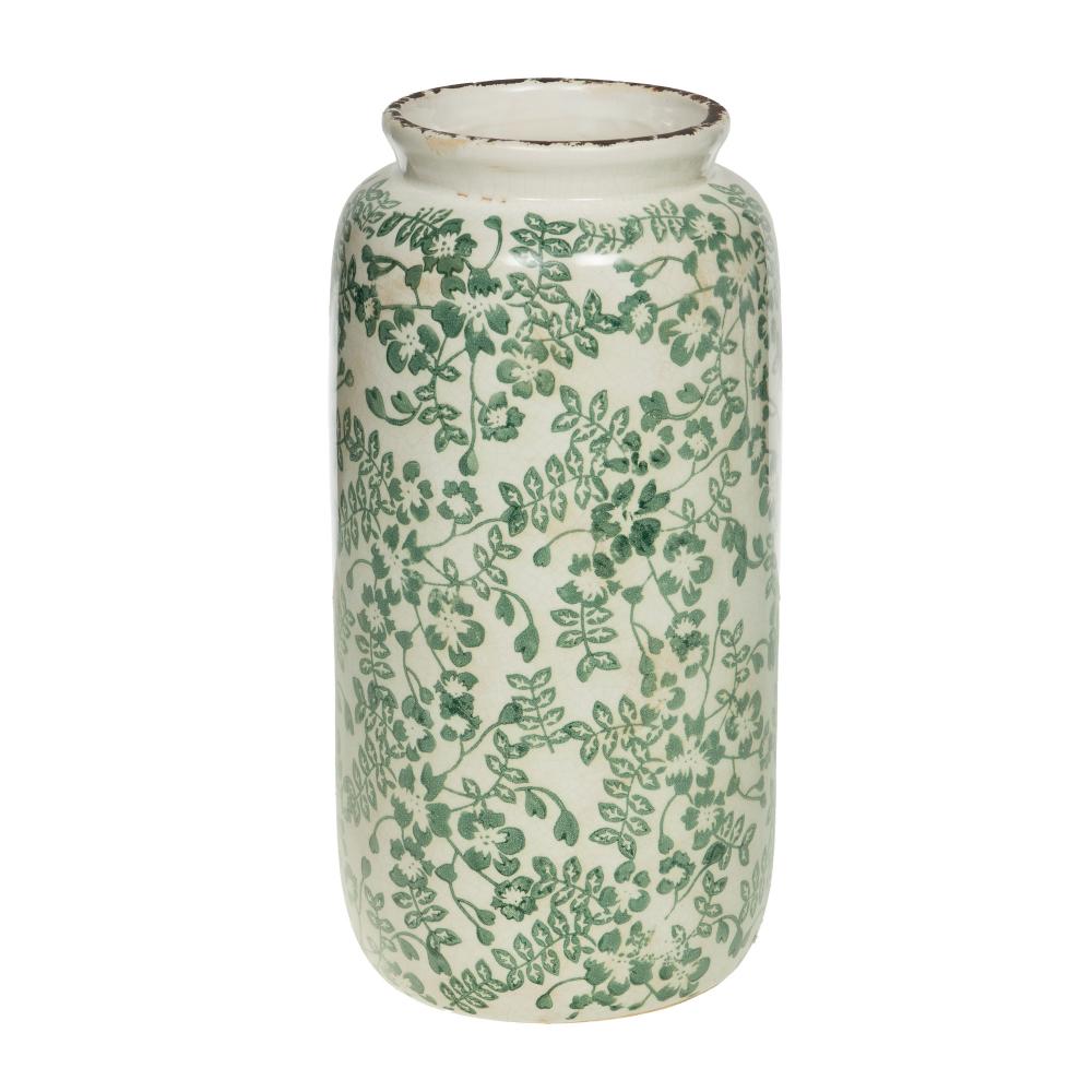 Vase Tampon fleurs vert grand modèle H33,5   - TAMPON, AMADEUS