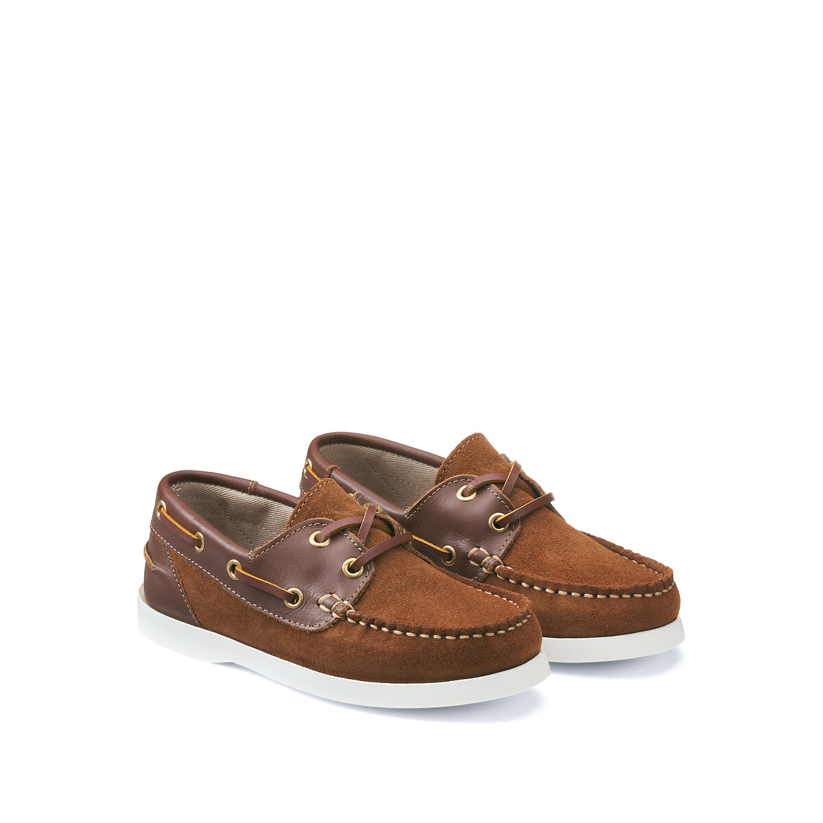 Chaussures bateau en cuir a lacets