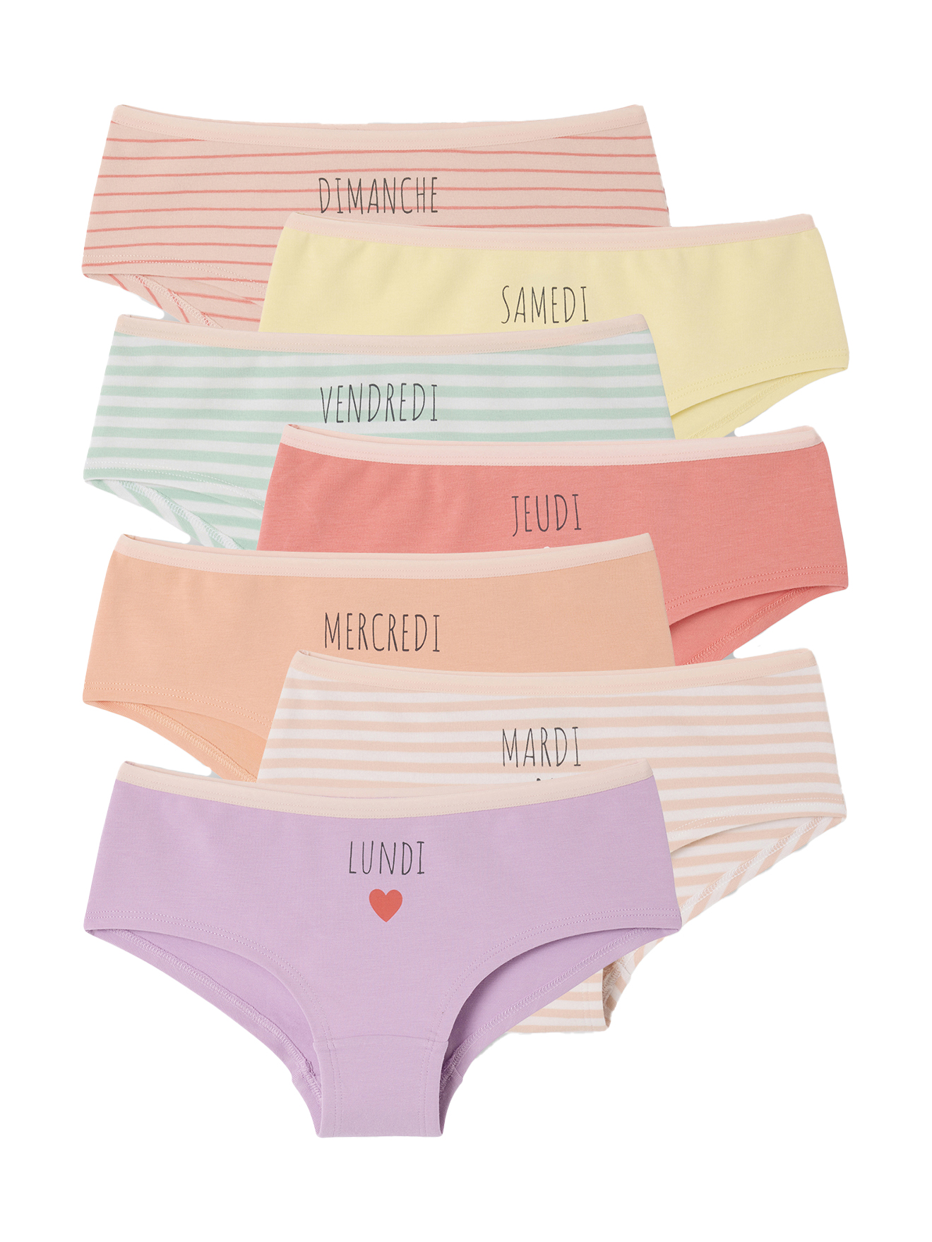 Lot 7 shorties semainier, VERTBAUDET