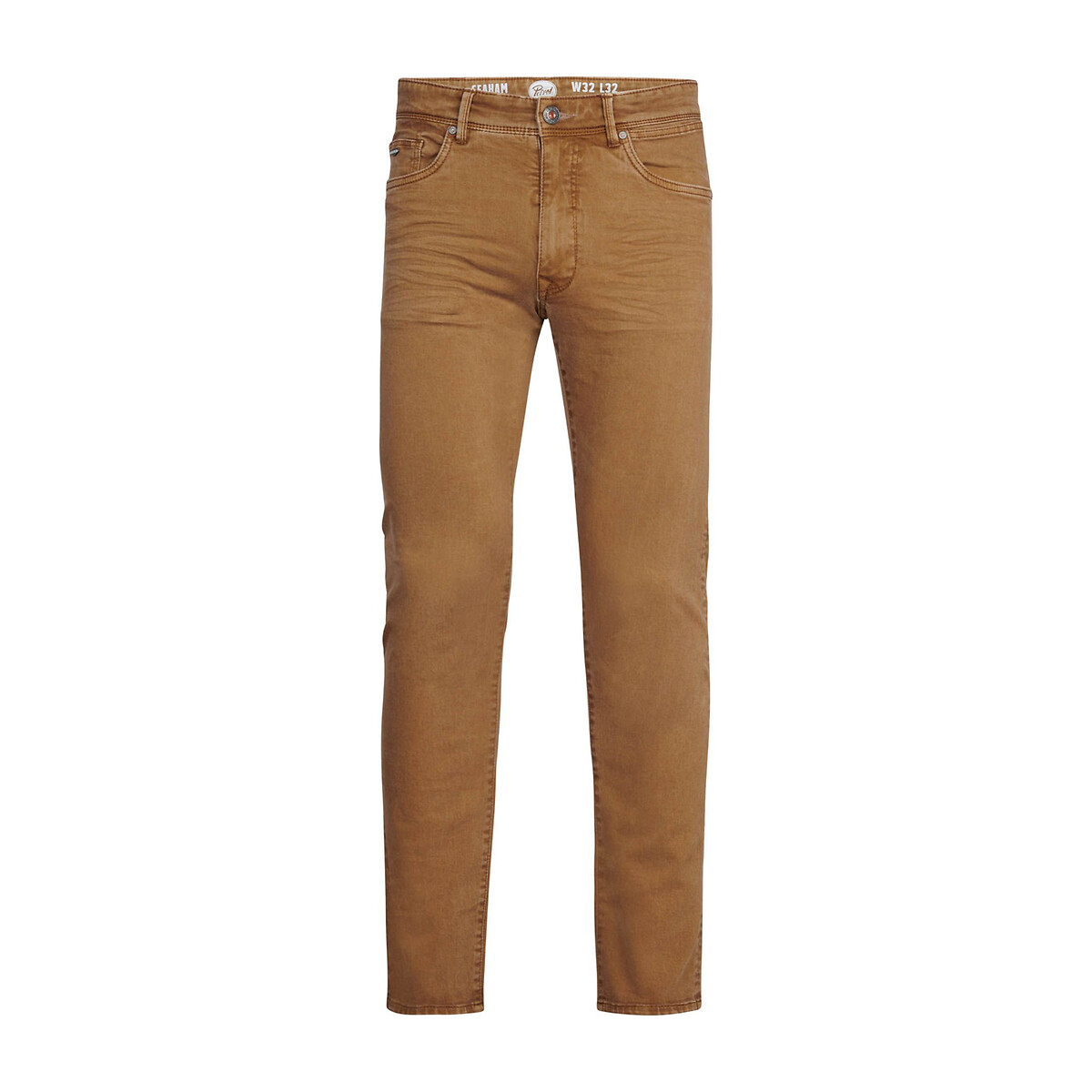 Seaham slim fit jeans in mid rise, beige, Petrol Industries | La Redoute