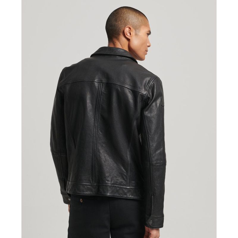 Blouson cuir superdry discount homme