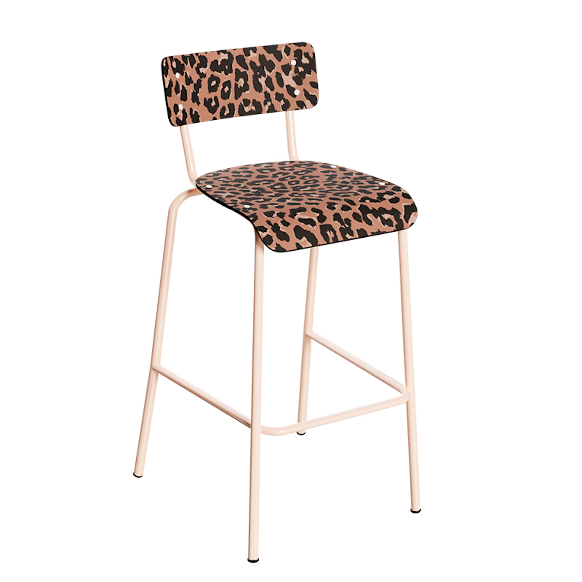 Chaise haute de salle à manger style vintage léopard SUZIE, LES GAMBETTES