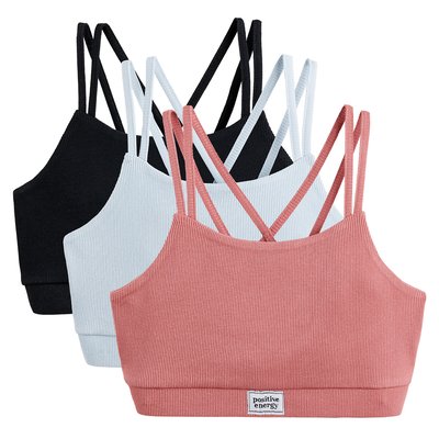 Pack of 3 Bralettes in Cotton LA REDOUTE COLLECTIONS