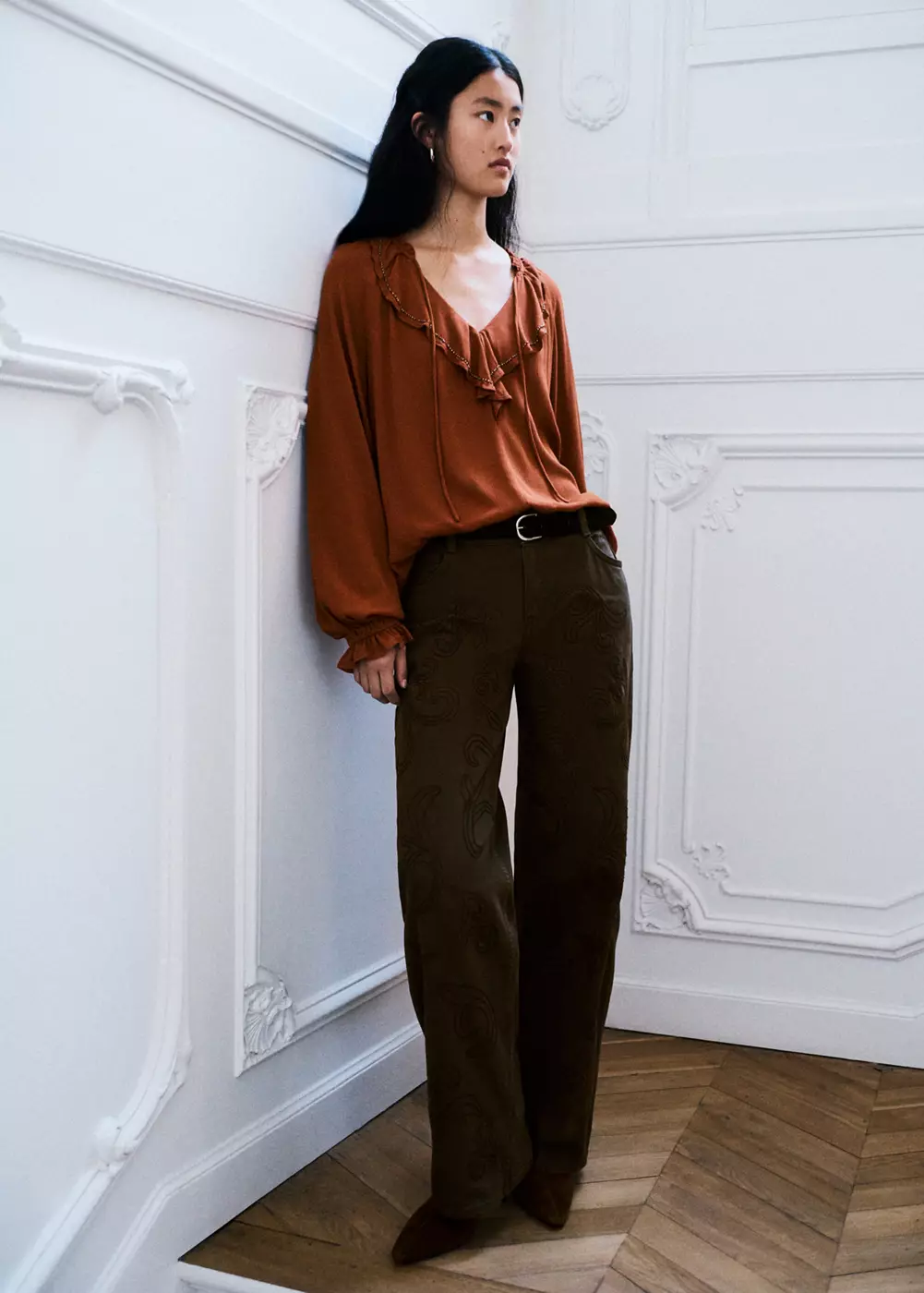 Blouse texturée volants, MANGO TEEN