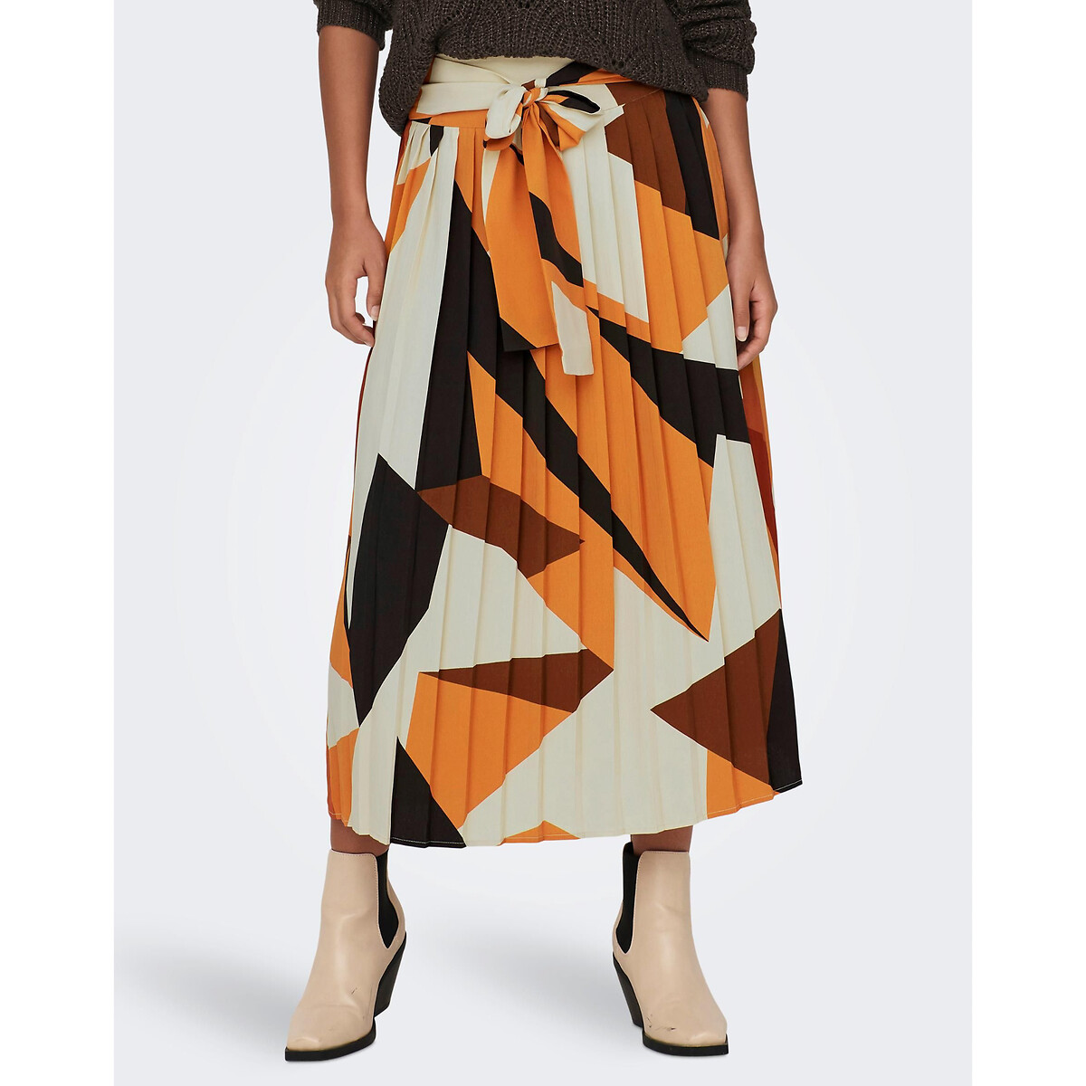 Image of Printed High Waist Skirt
