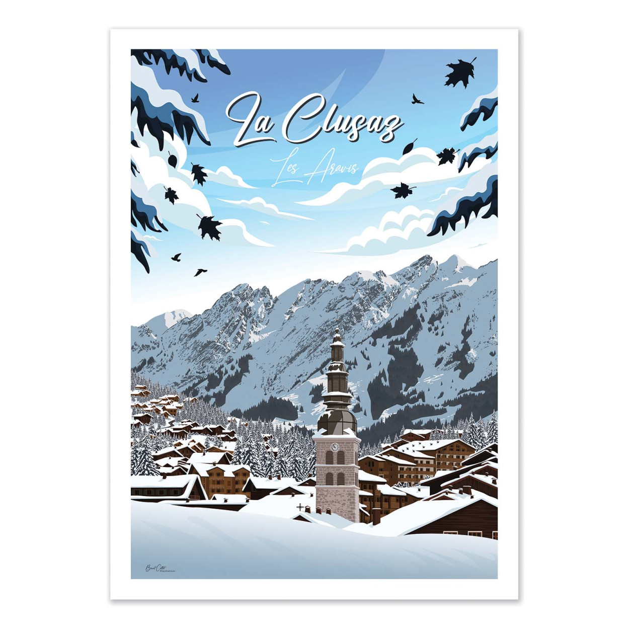 Affiche d'art - La Clusaz Les Aravis - Benoit Collet, WALL EDITIONS