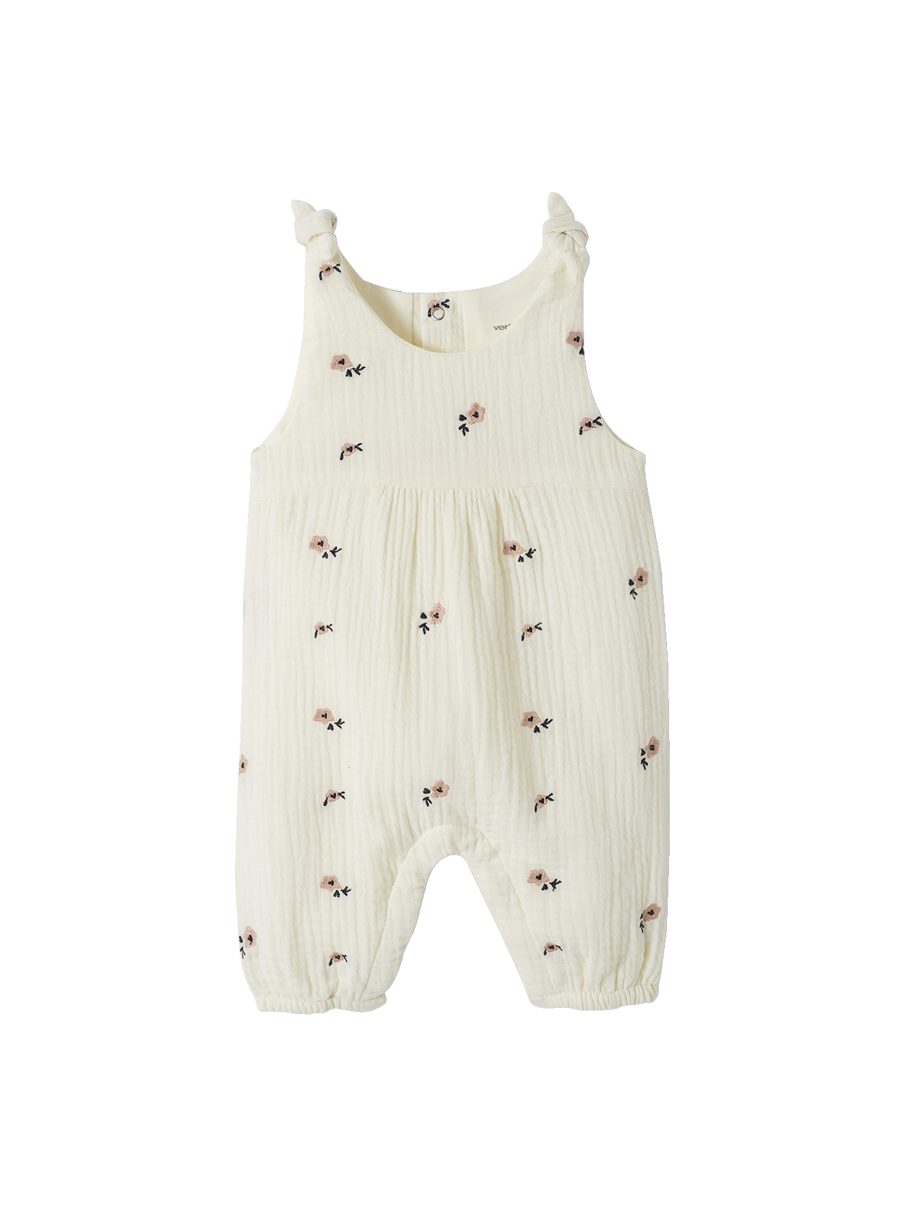 Combinaison bébé naissance brodée en gaze de coton, VERTBAUDET