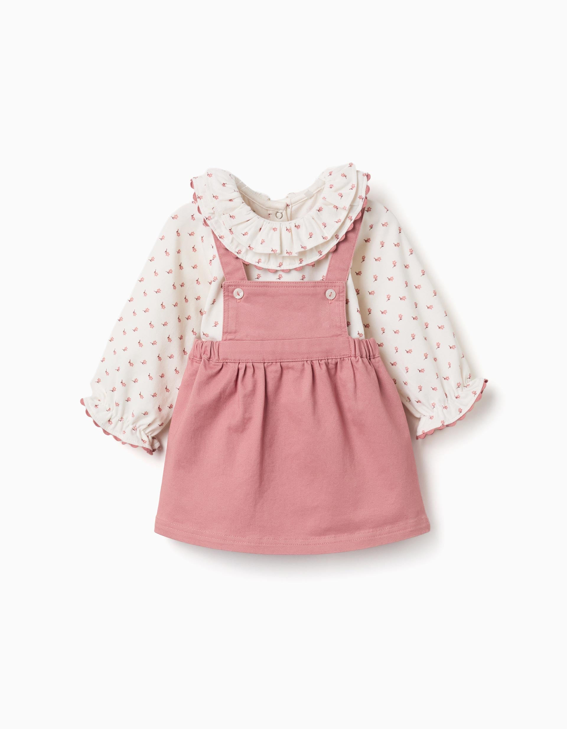 Body à motif fleuri + robe salopette, ZIPPY