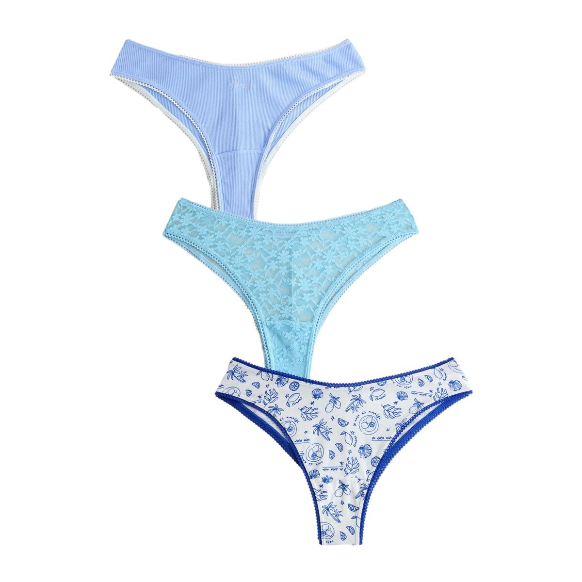 Culottes en coton et dentelle, lot de 3, NEXT