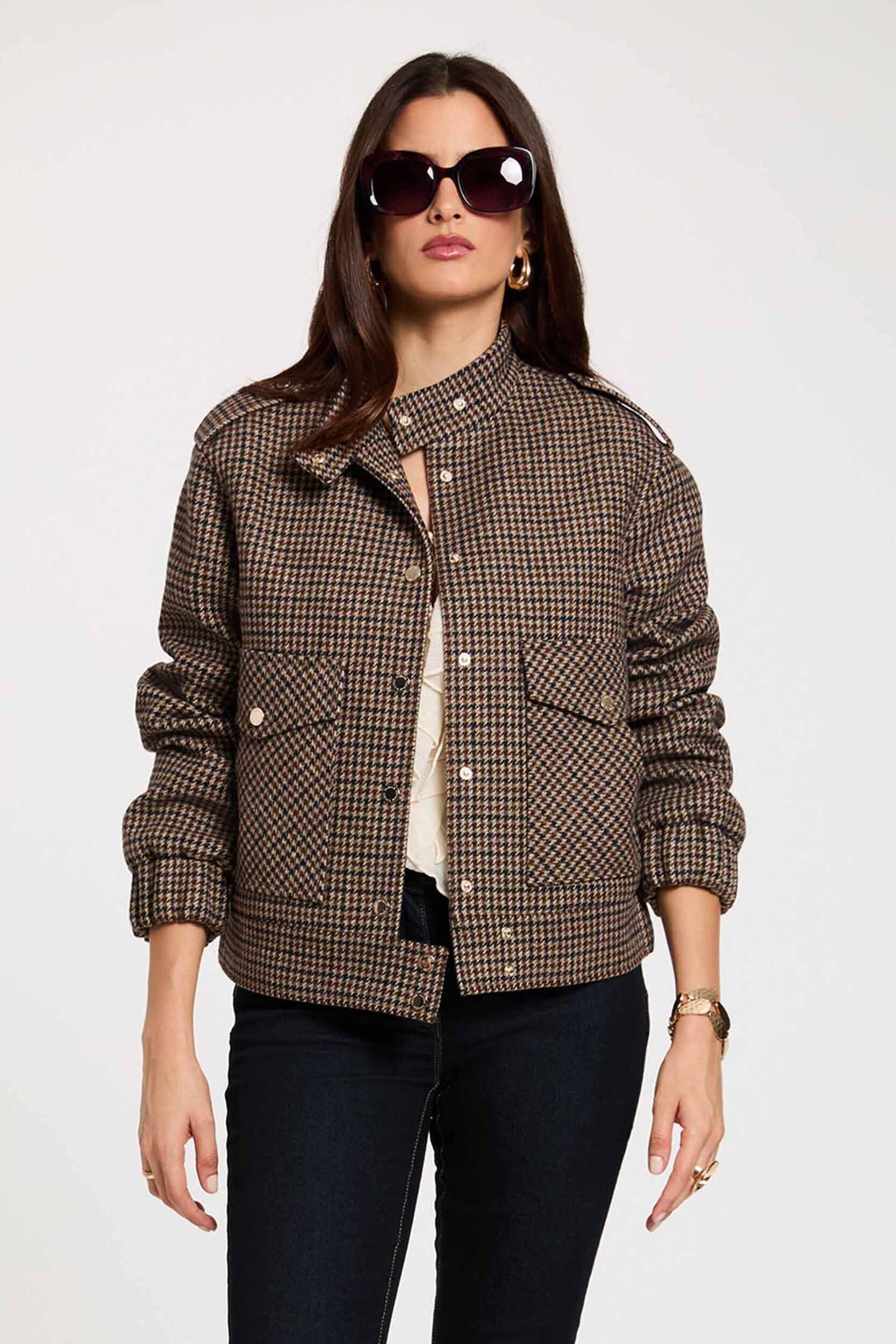 Blouson tweed col mao, MORGAN