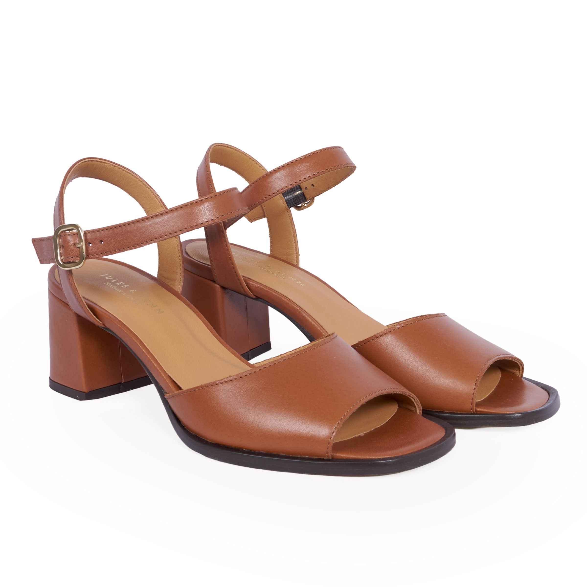 Sandales talon Anouk cuir lisse, JULES & JENN
