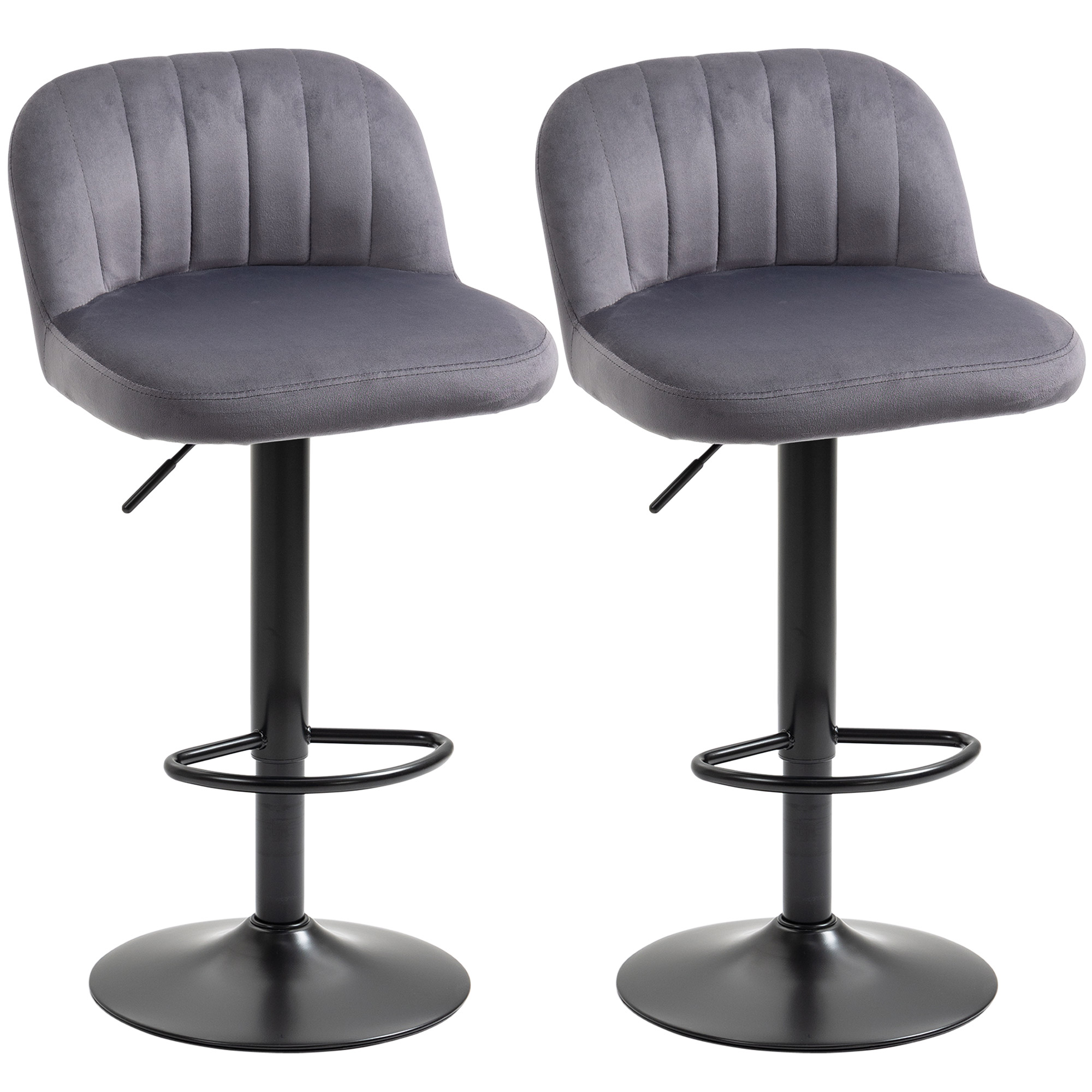 Tabouret de bar Polyester Gris, HOMCOM