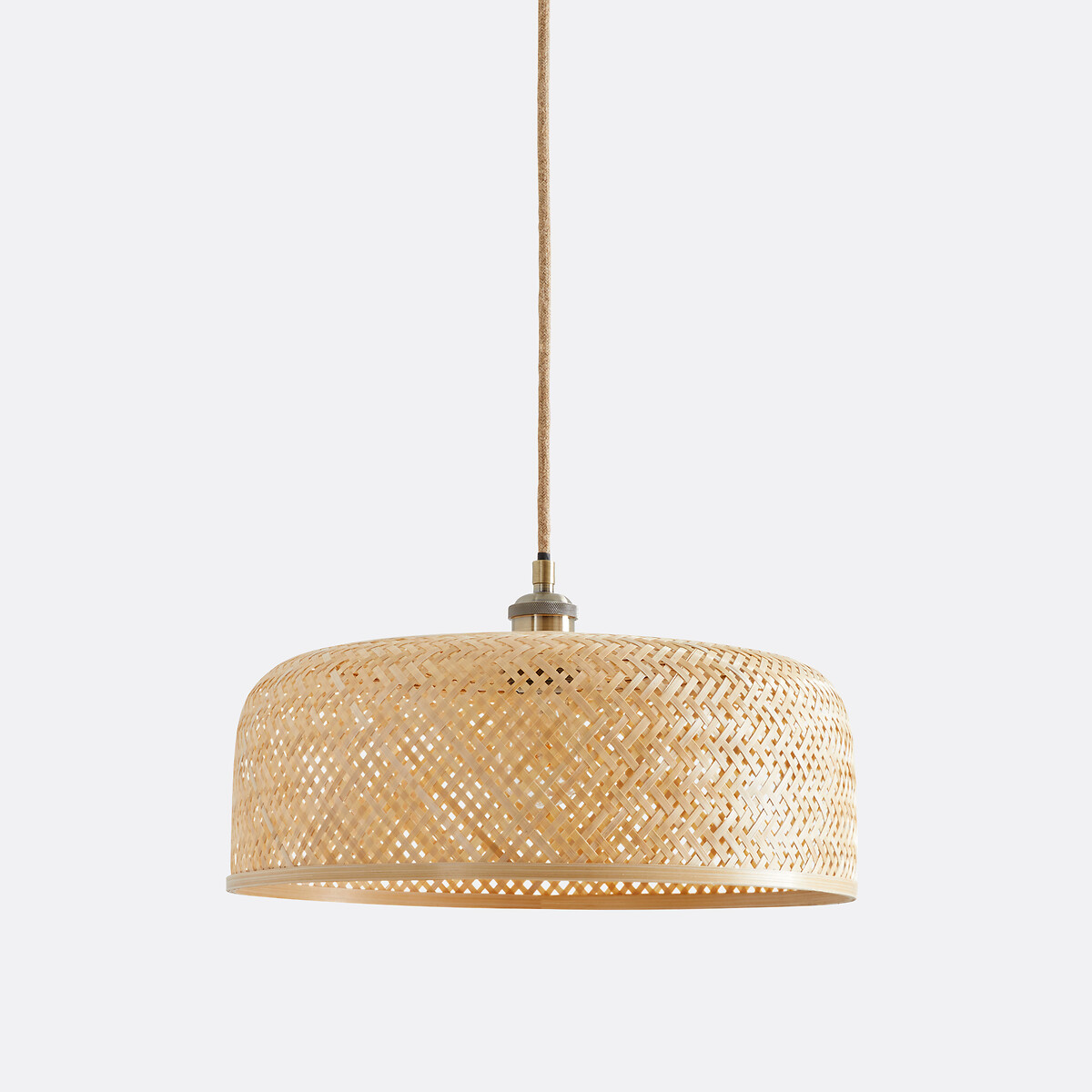 Sospensione In Bambù Naturale Atmosphera – Liby, Diametro 40 Cm, Lampada Pendente Per Interni