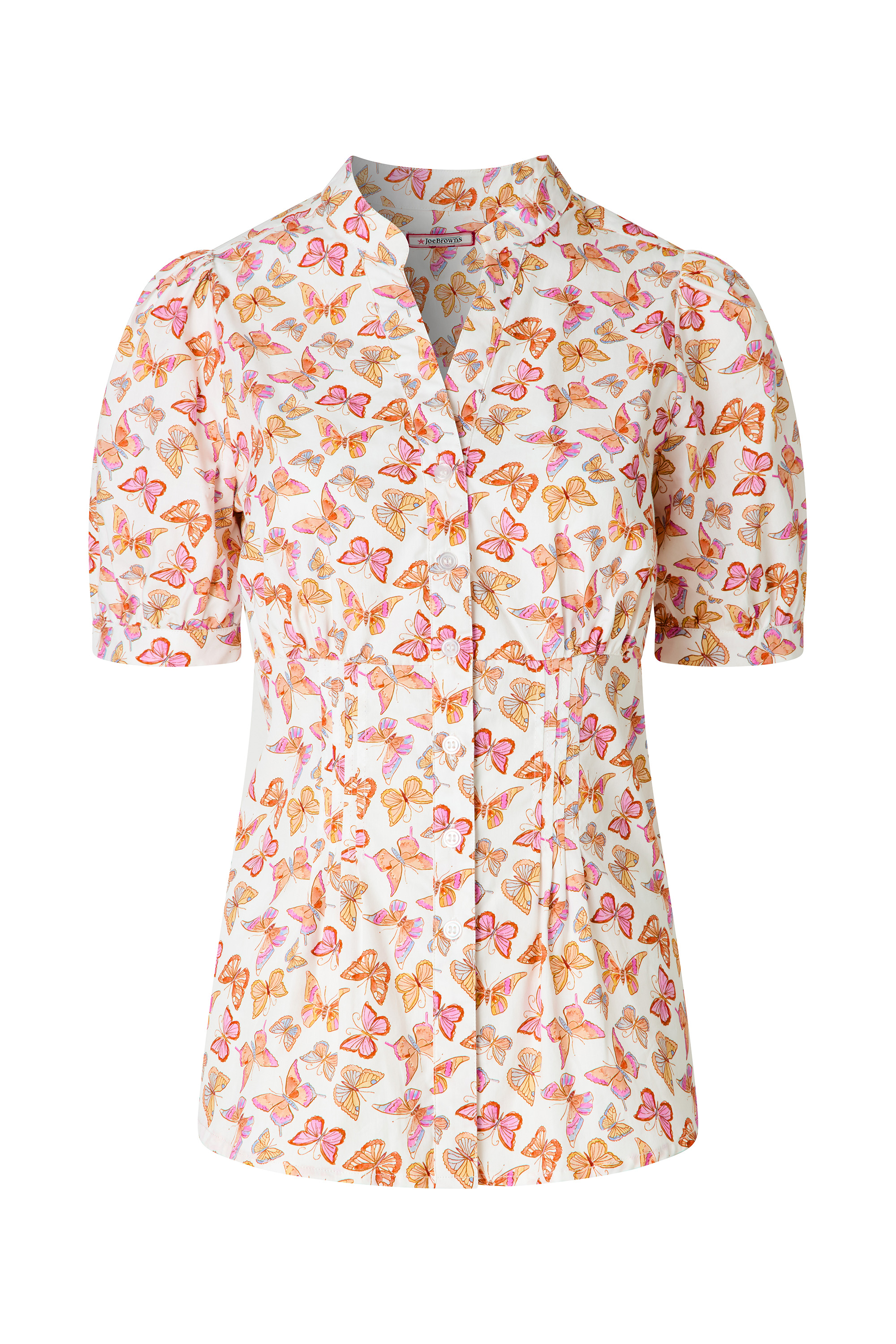 Blouse coton motifs papillons manches courtes, JOE BROWNS