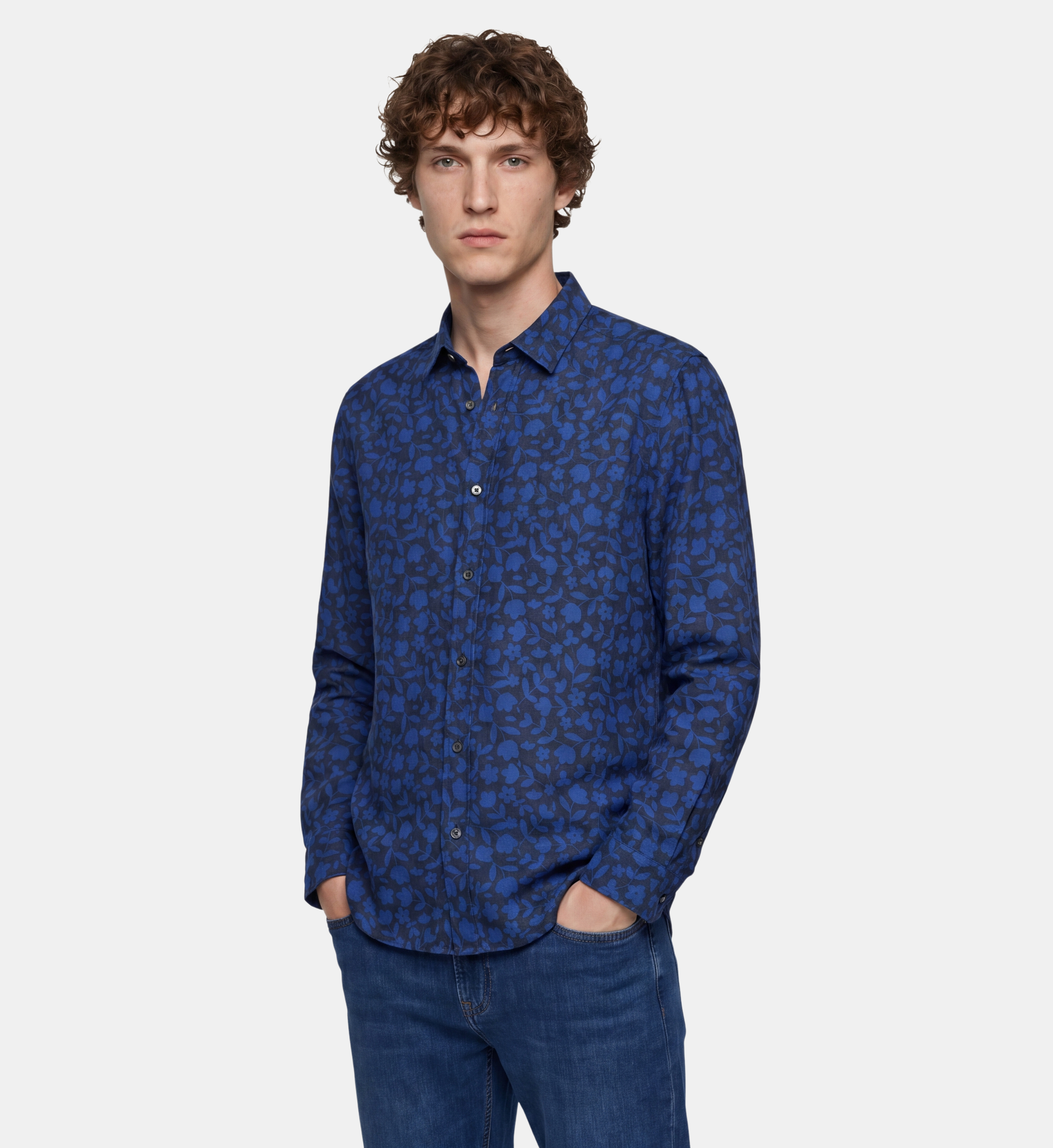 Chemise droite tilinpri fleurs lin, GALERIES LAFAYETTE