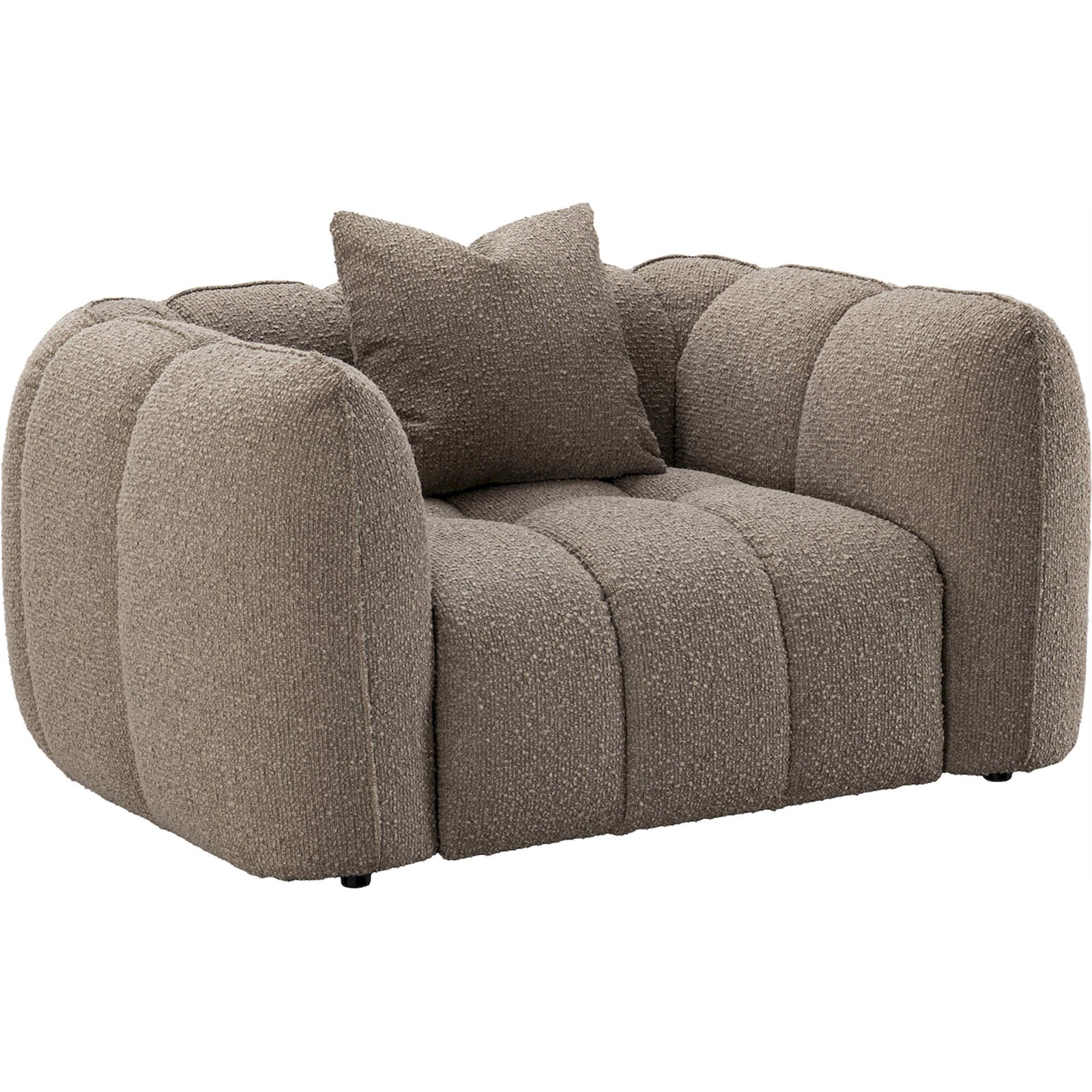 Fauteuil lounge capitonné texture bouclée, RECOLLECTION