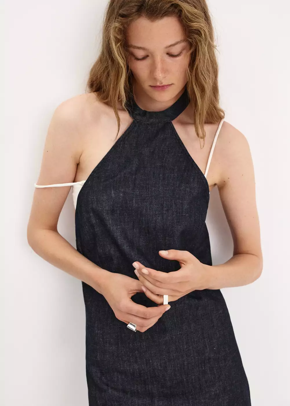 Robe en jean halter, MANGO