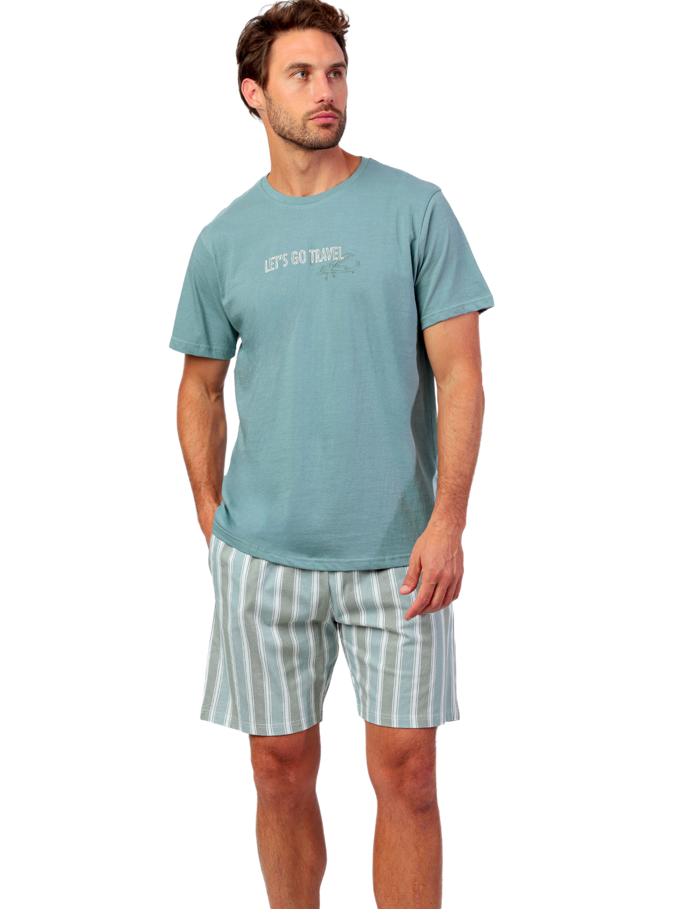 Pyjama short t-shirt Lets Go Travel, ADMAS