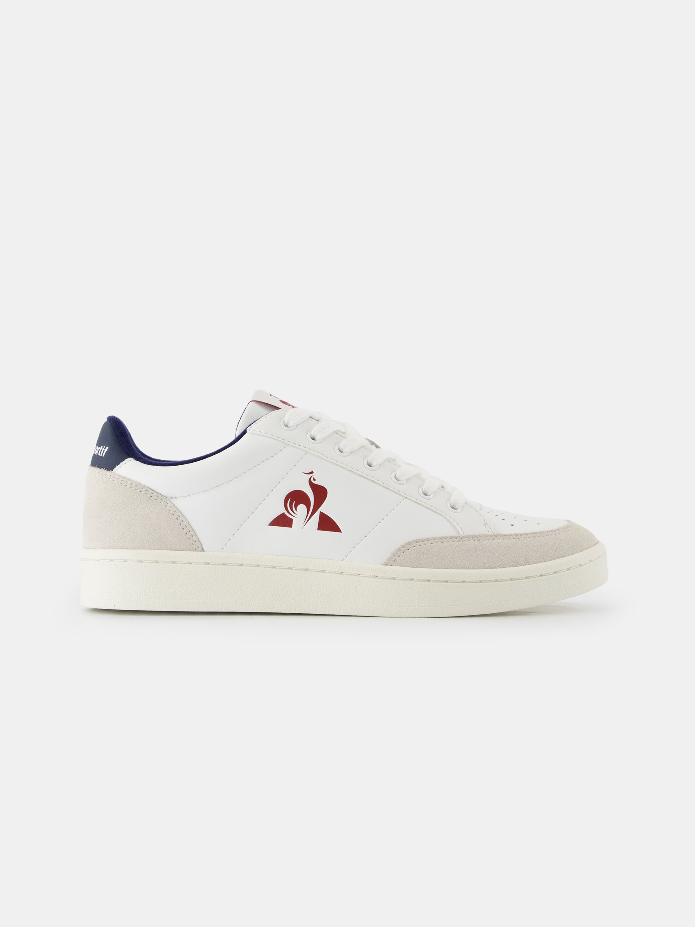 Sneakers de ville en cuir et détails suede Courtnet, LE COQ SPORTIF