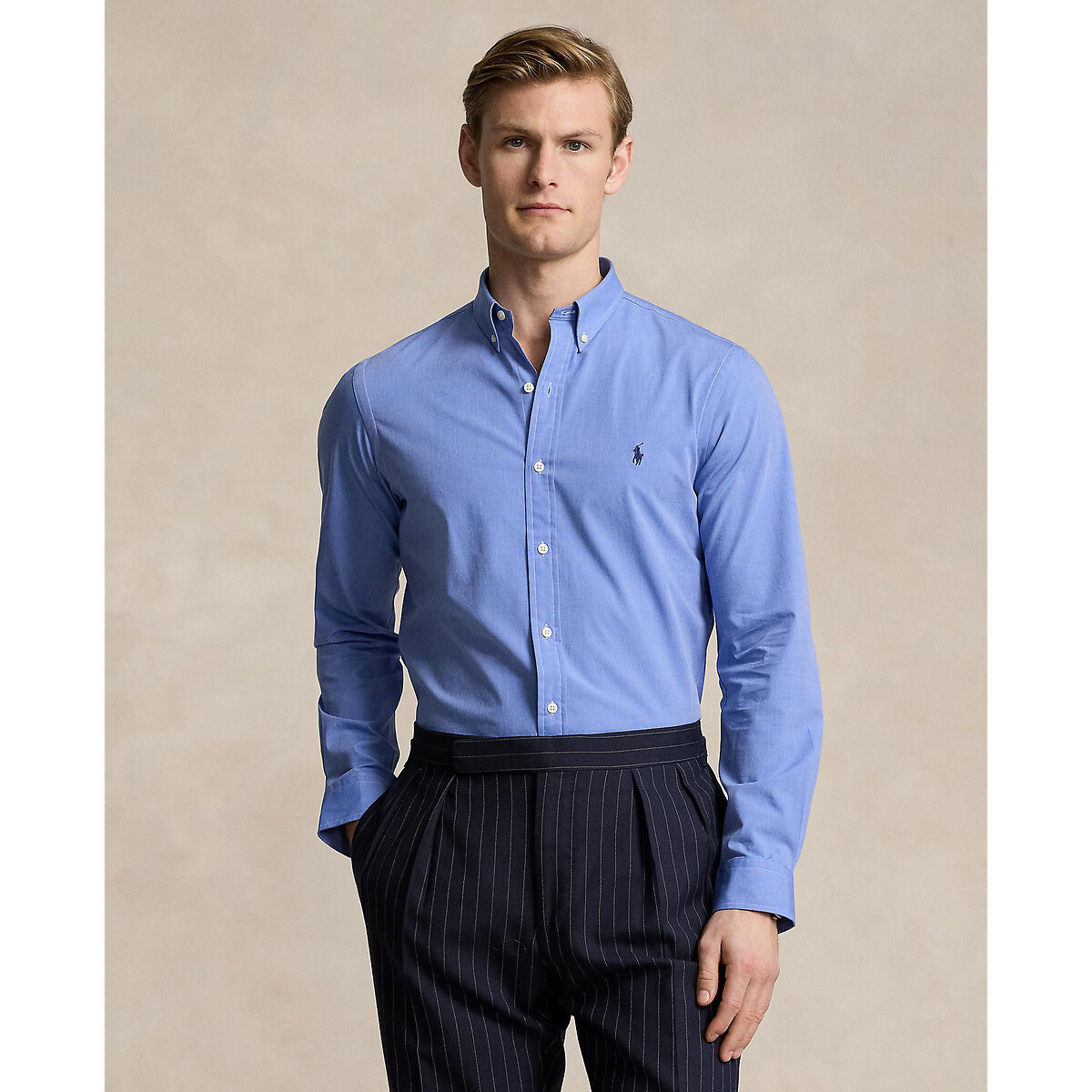 Chemise ajustée Chino logo brodé