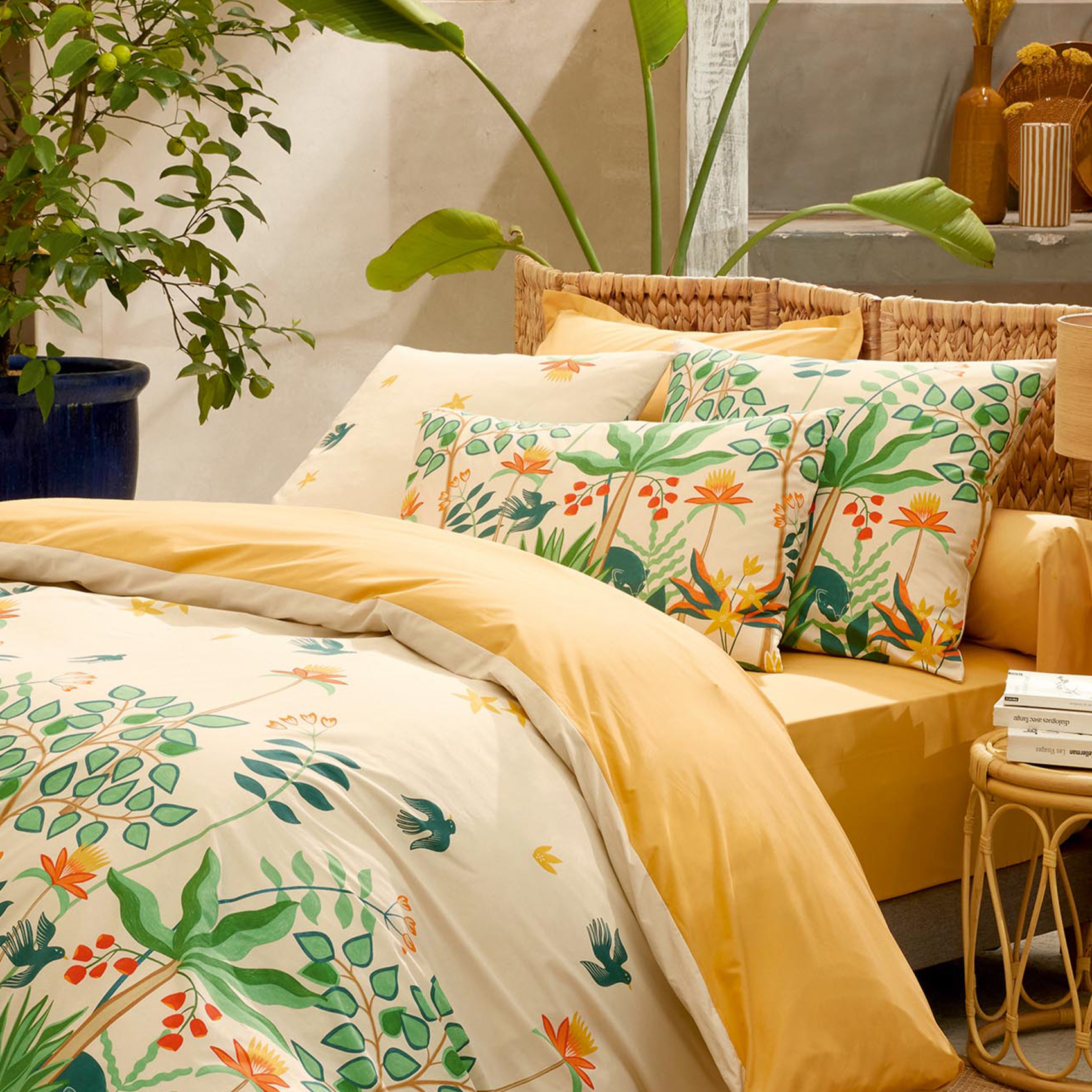 Taie d’oreiller percale de coton 80 fils tropical, TRADILINGE