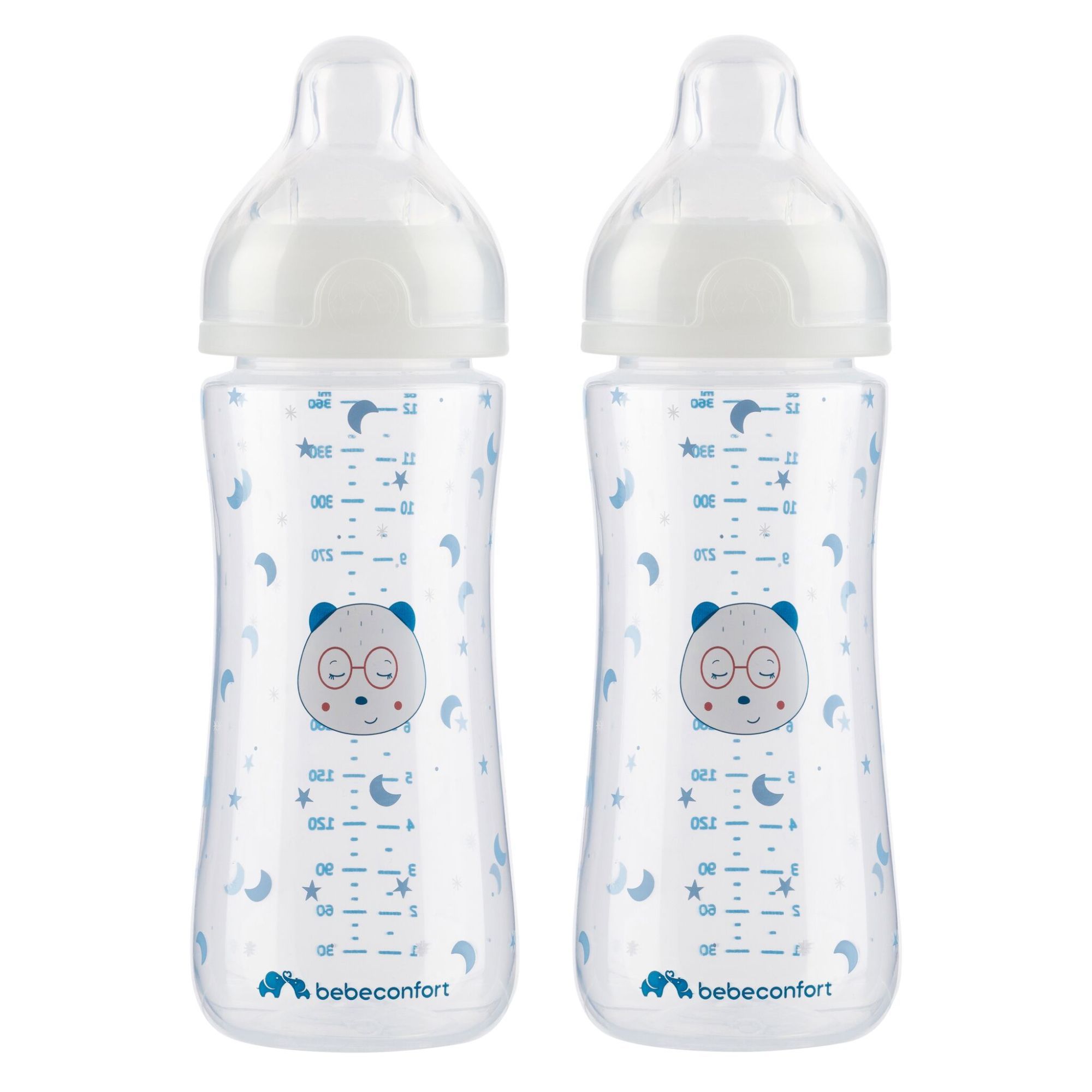 Lot de 2 Biberons anti colique phosphorescent bébé 6 mois, BEBECONFORT