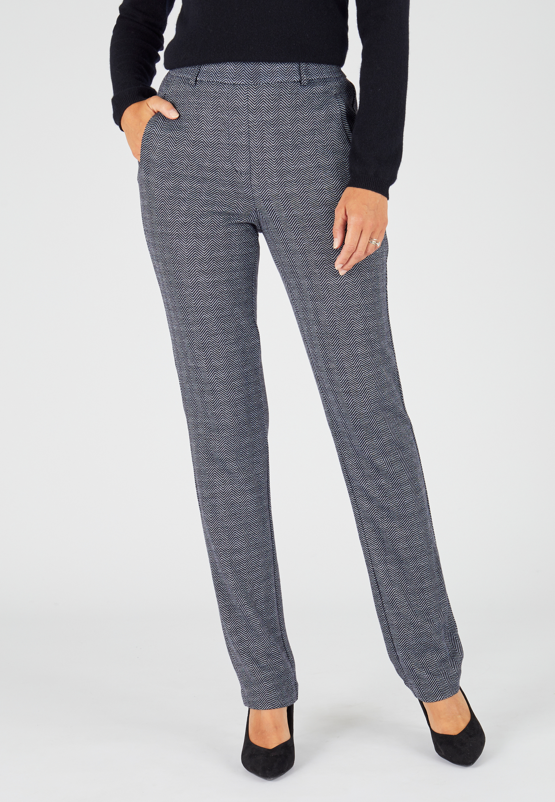 Pantalon en maille jacquard émerisée, DAMART