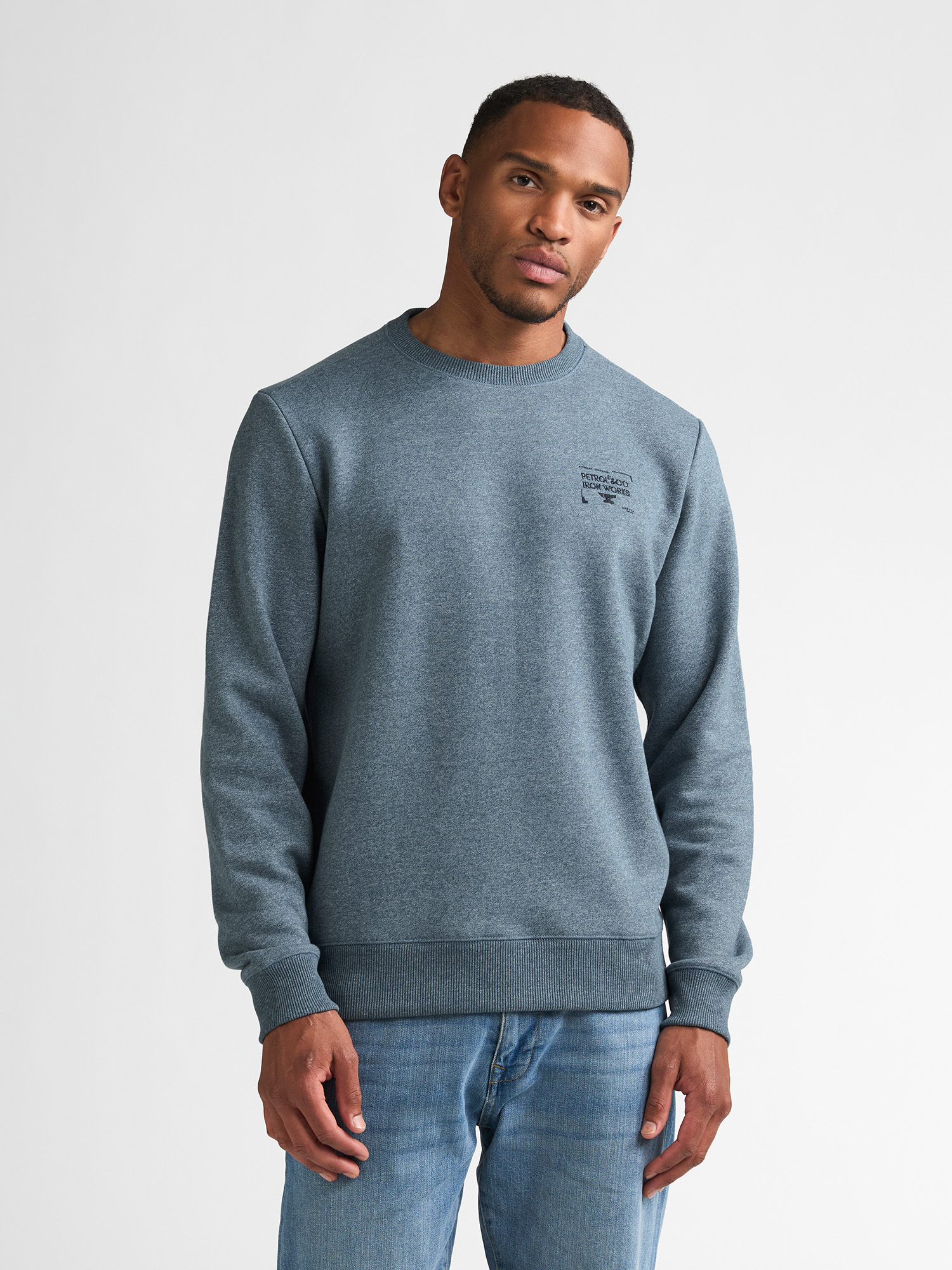 Sweat col rond chiné steelmont, PETROL INDUSTRIES