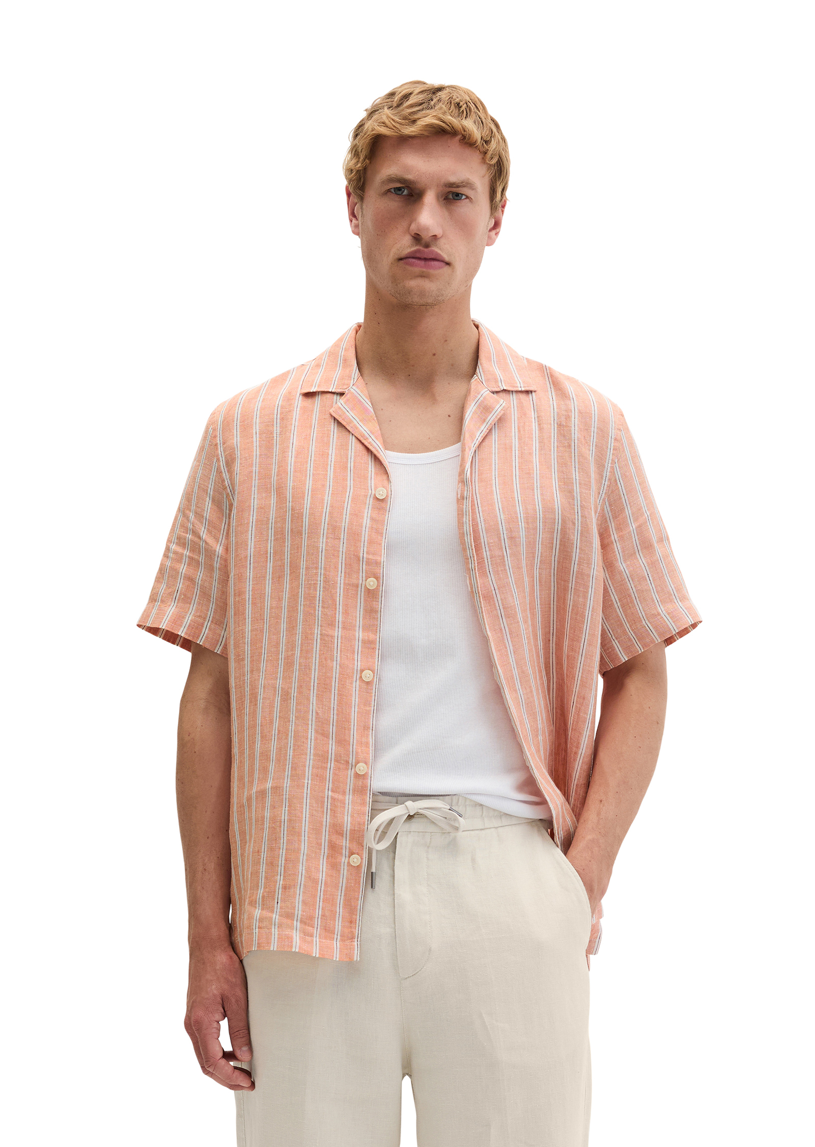 Chemise à manches courtes regular en lin de haute qualité, MARC O'POLO