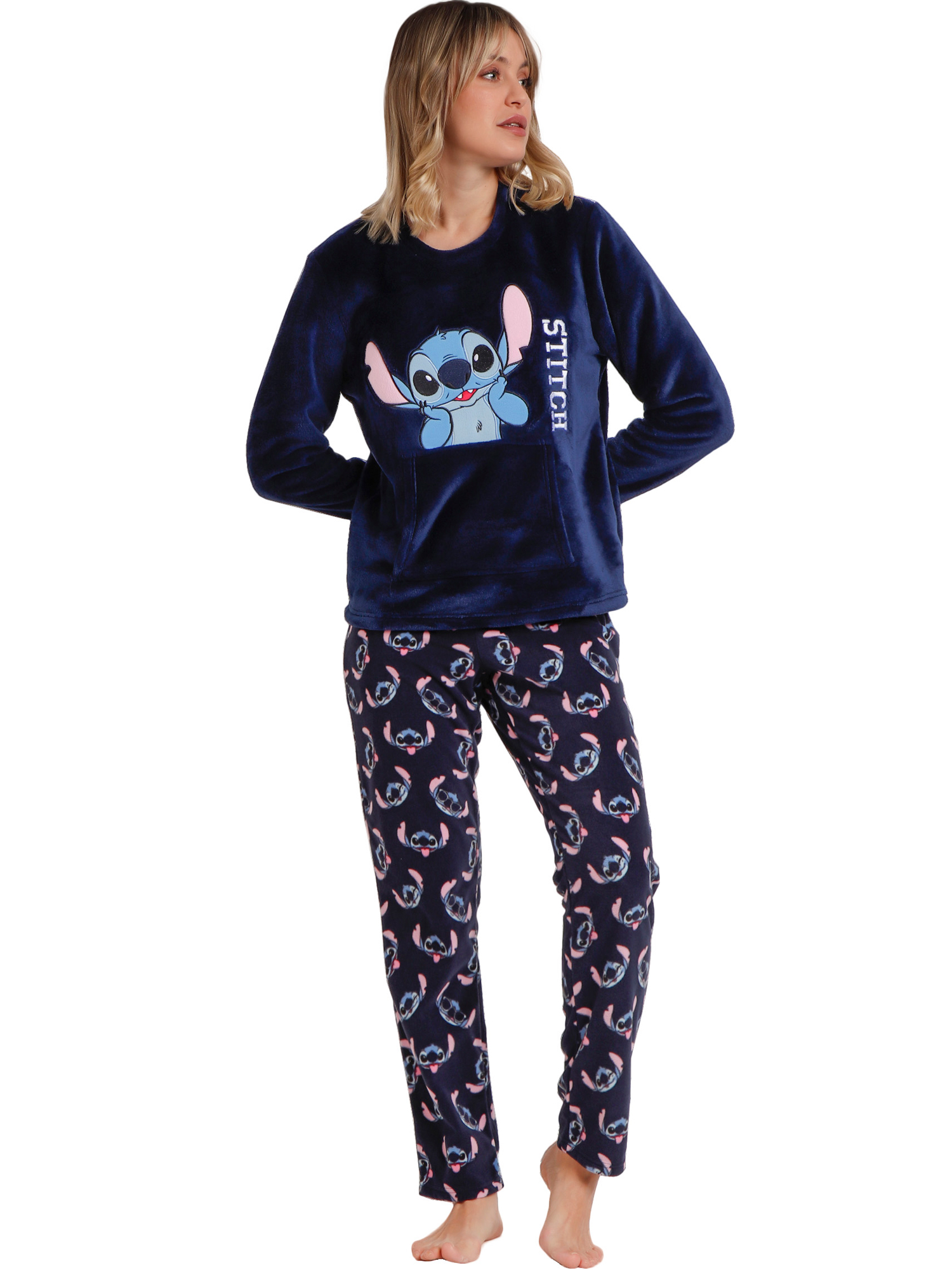 Pyjama tenue pantalon top manches longues Stitch Faces Disney, ADMAS