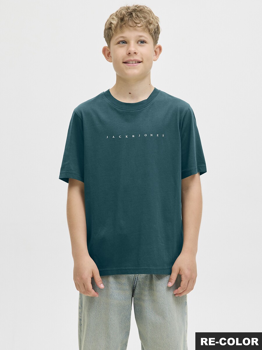 T-shirt manches courtes, logo devant, JACK & JONES JUNIOR