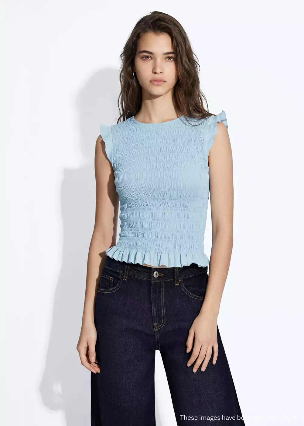 Top froncé détail volant, MANGO TEEN