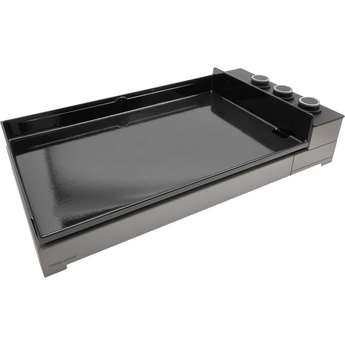 Plancha gaz Premium Acier 75 NG noir gris 3 brûleurs à poser, 73.2x40.9 cm, FORGE ADOUR