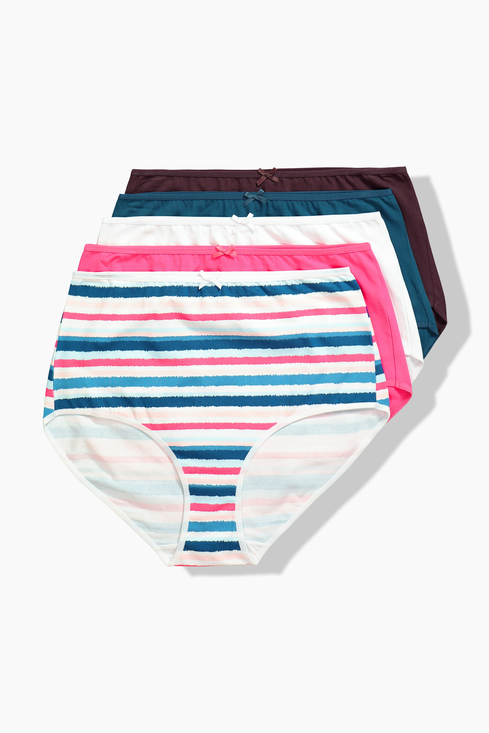 Lot de 5 culottes maxi, rayures / unies, ULLA POPKEN