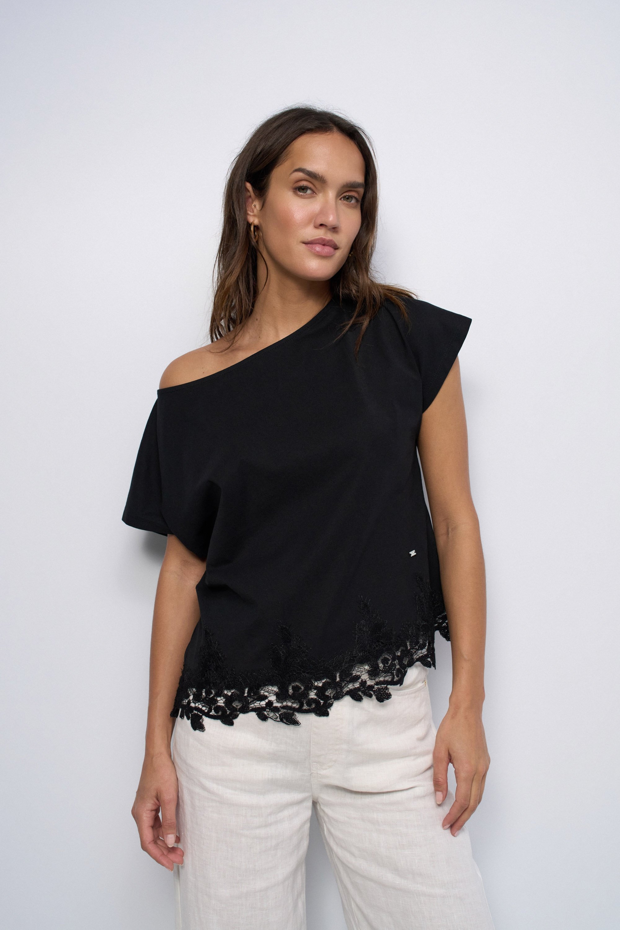 T-SHIRT AVEC DENTELLE, SALSA JEANS