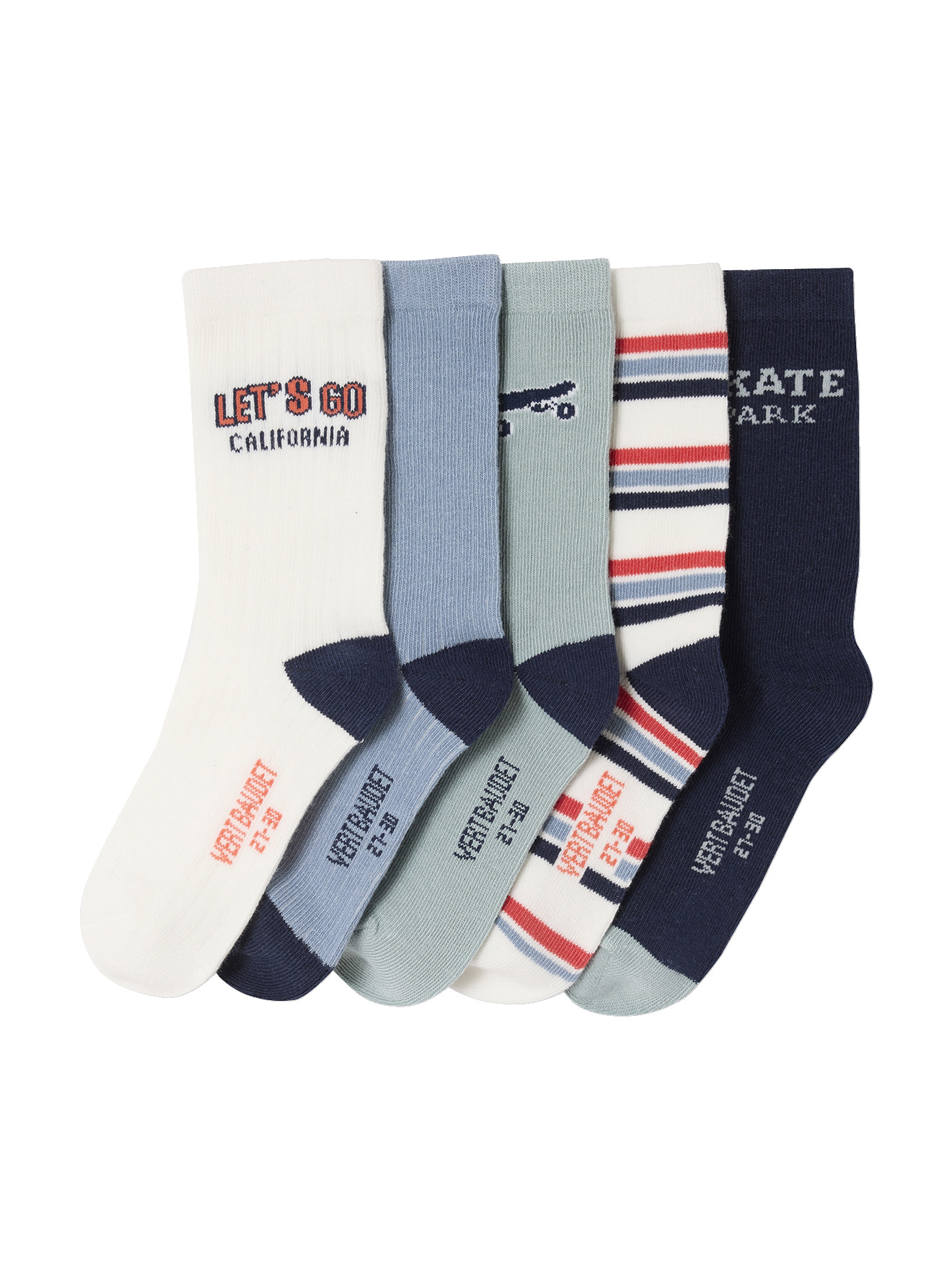 Lot de 5 paires de chaussettes "Skate", VERTBAUDET