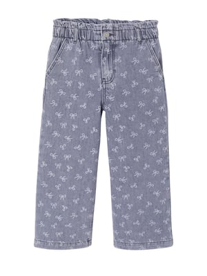 Pantalon Large Fille Vertbaudet - Taille Haute élastiquée - Motifs Fantaisie (damier, Fleurs) - 100% Coton - Style Paperbag