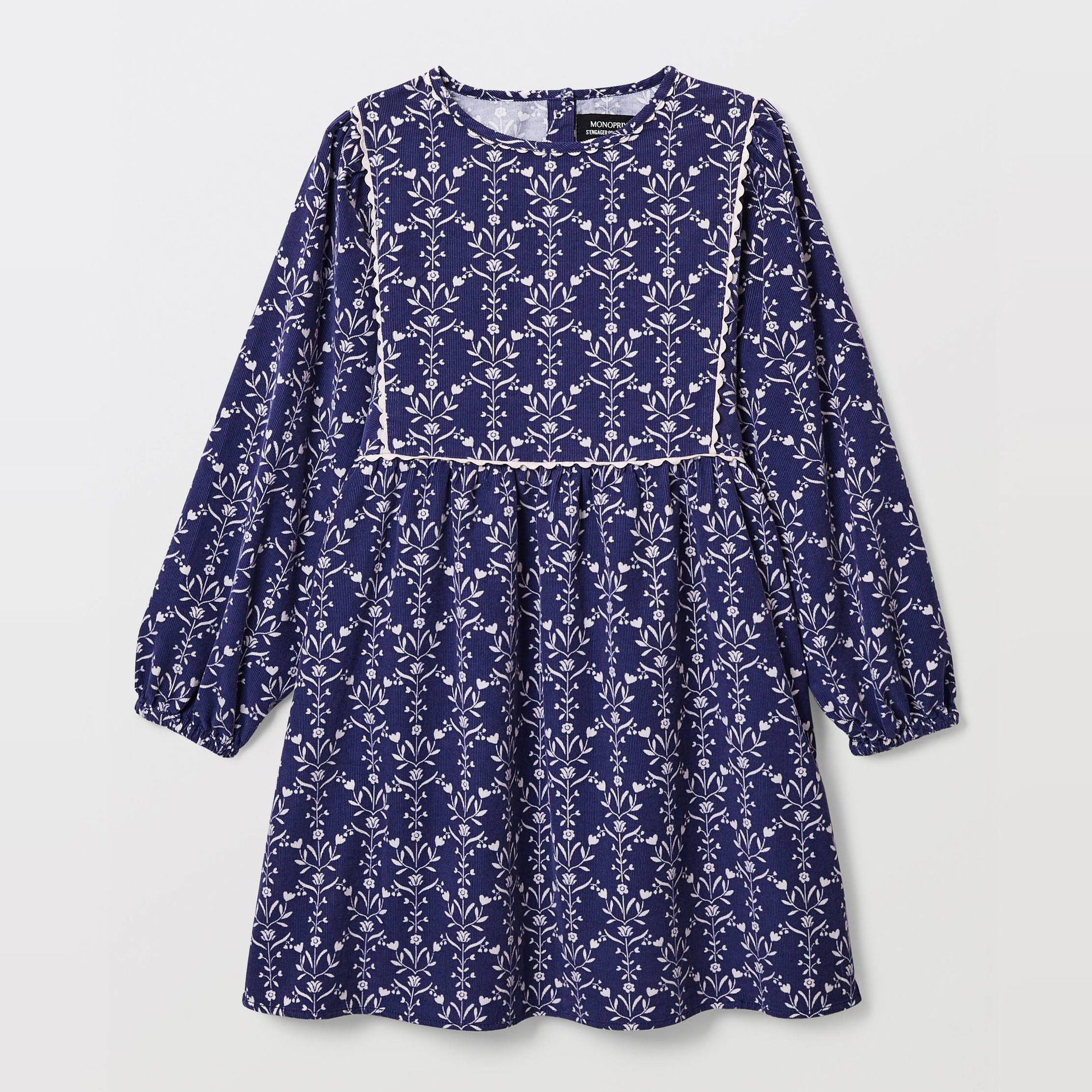 Robe en velours imprimée en coton, MONOPRIX