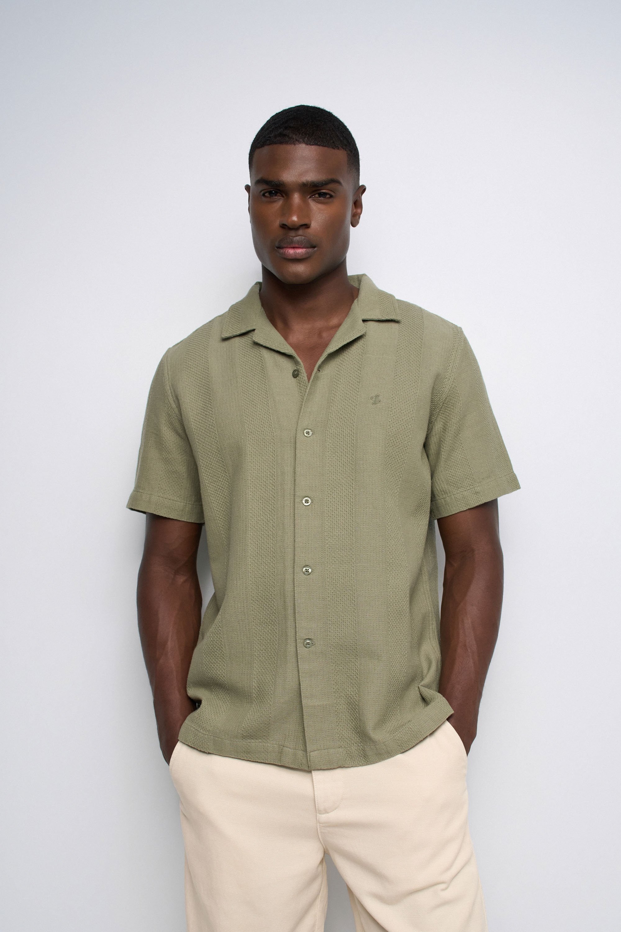 CHEMISE TEXTURÉE À MANCHES COURTES, SALSA JEANS