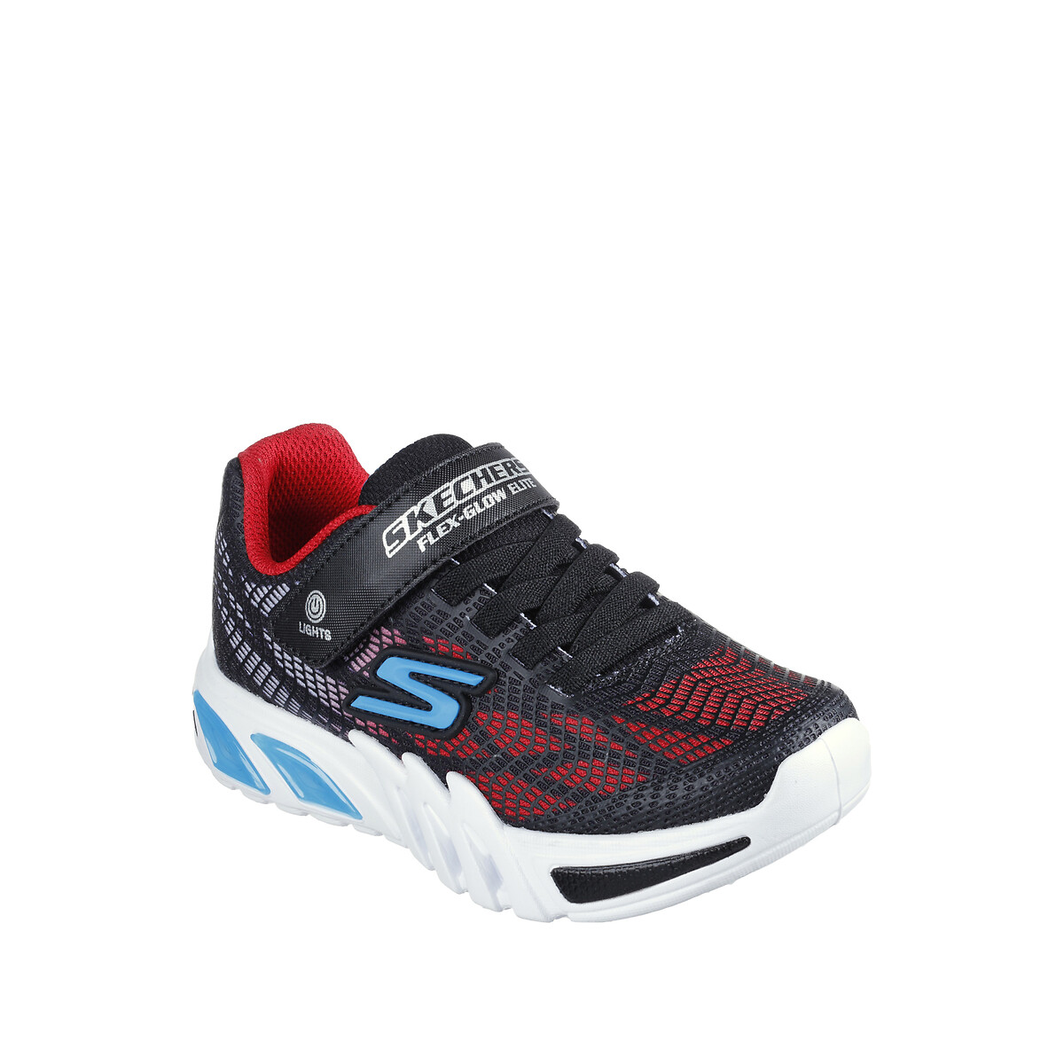 Kids flex glow elite trainers with touch n close fastening