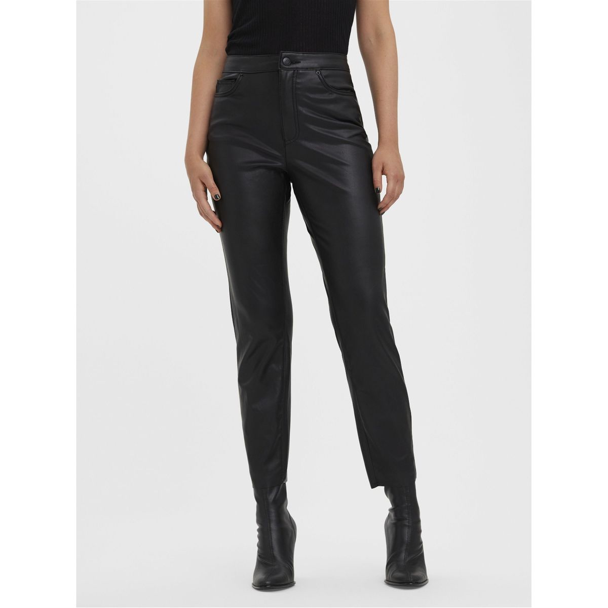 Pantalon cuir femme taille haute La Redoute