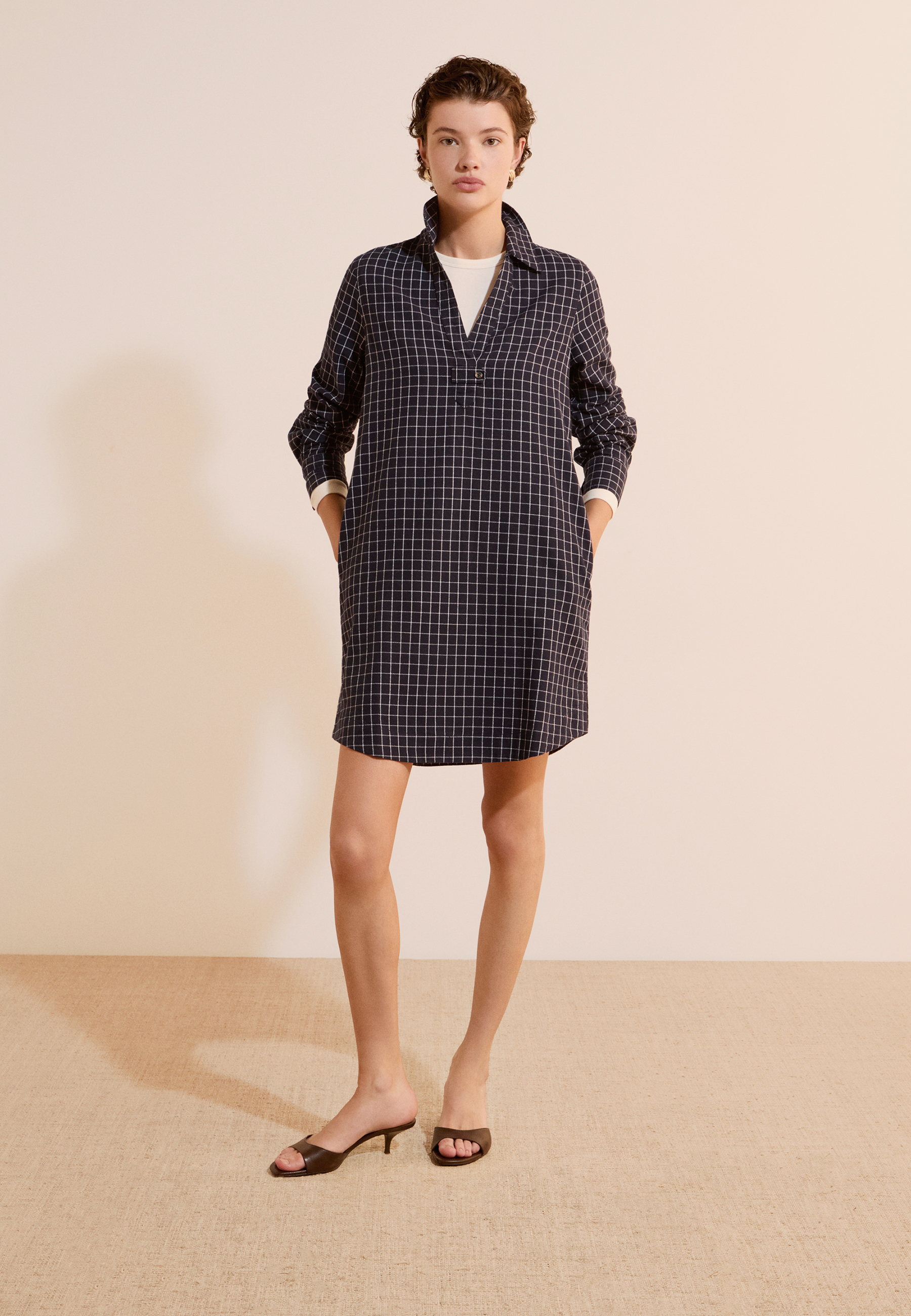 Robe chemise courte à carreaux en coton CLOTHERE CRX, ETAM