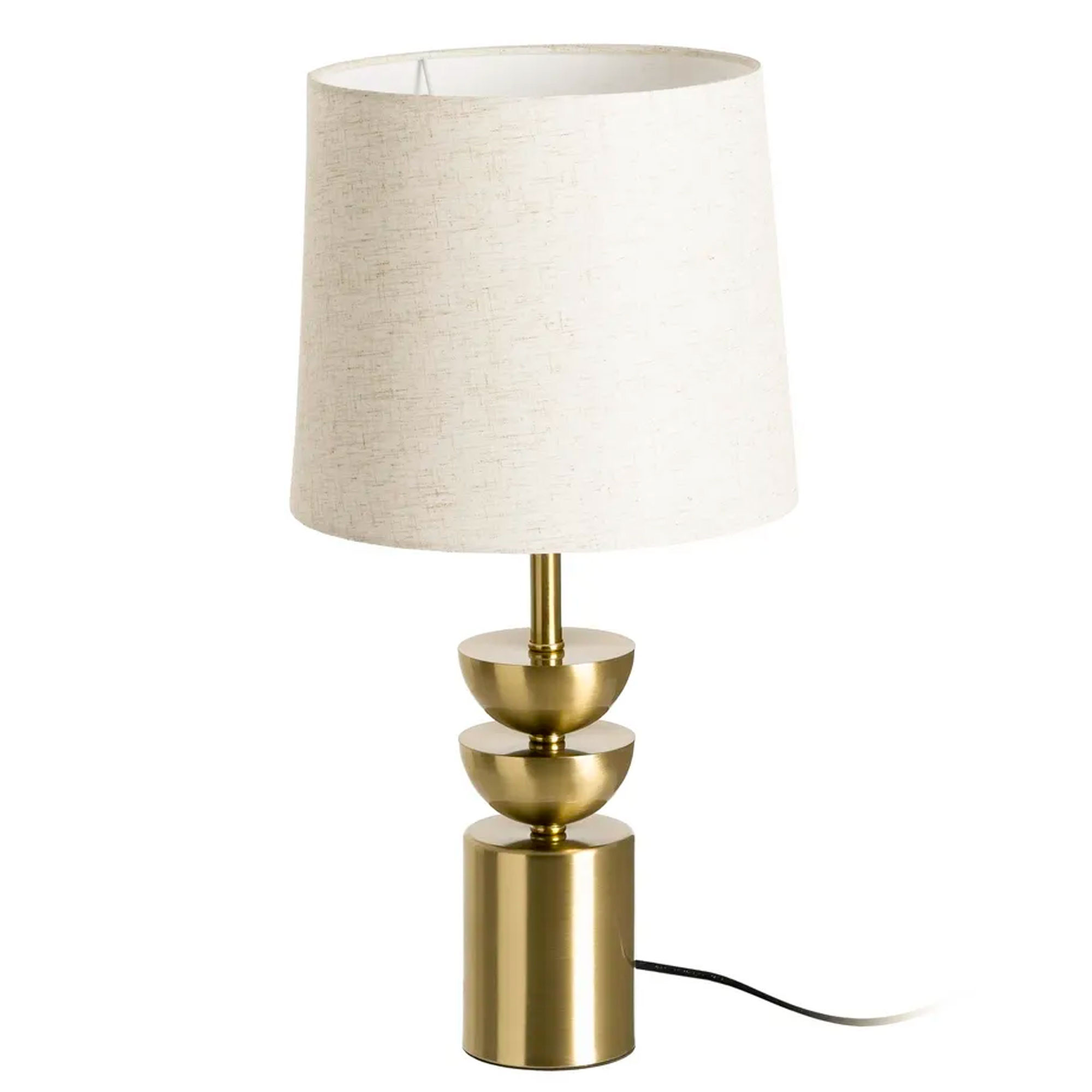 Lampe à poser métal doré abat-jour beige 25x25x49cm, WADIGA