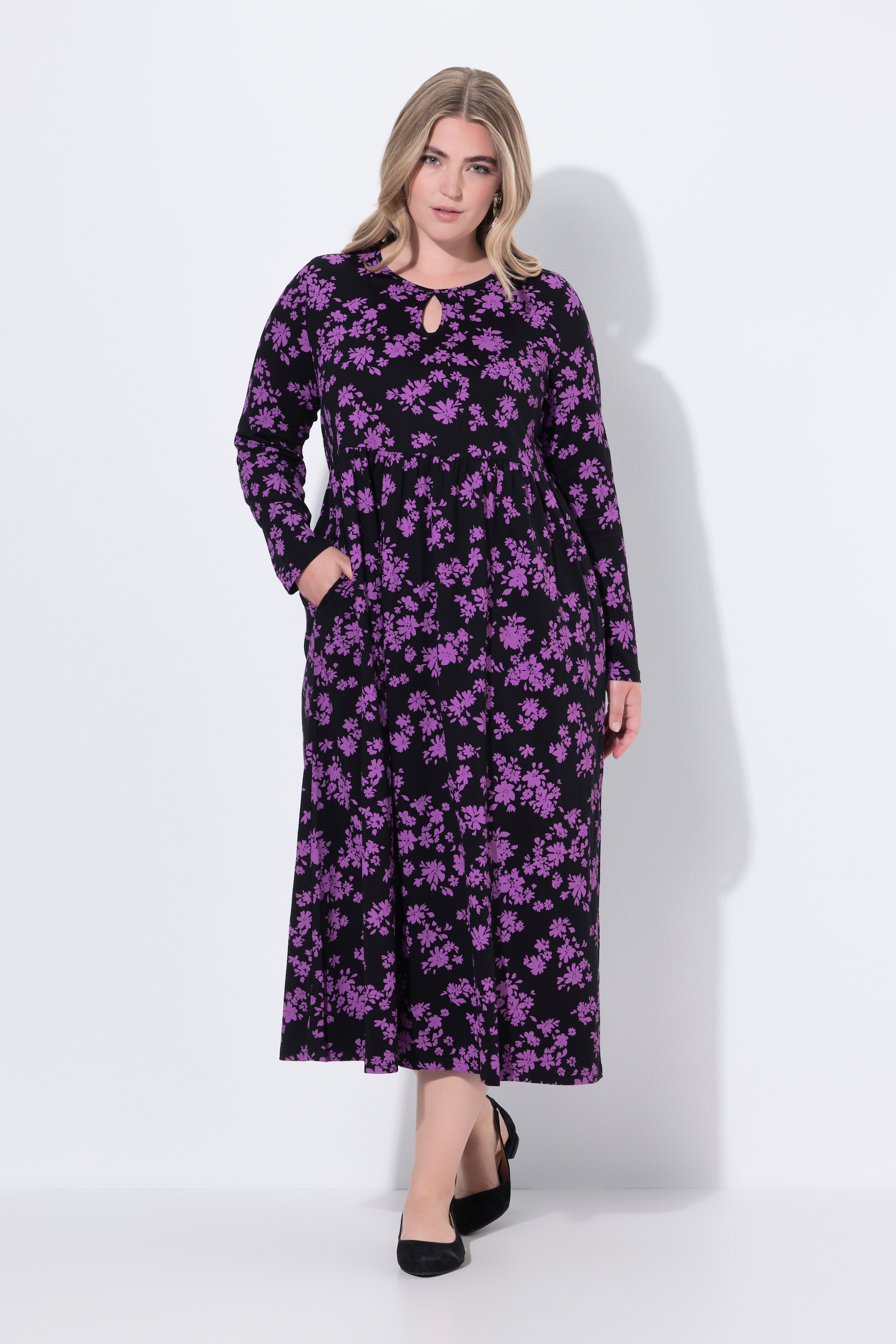 Robe maxi à fleurs, poches, ULLA POPKEN