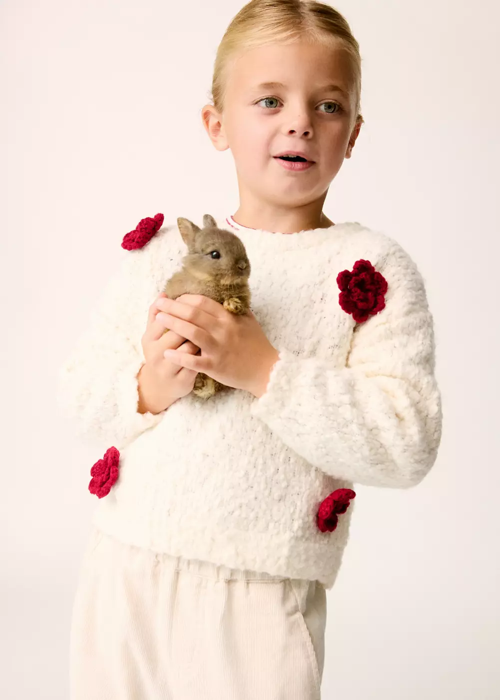 Pull-over maille fleurs, MANGO BABY
