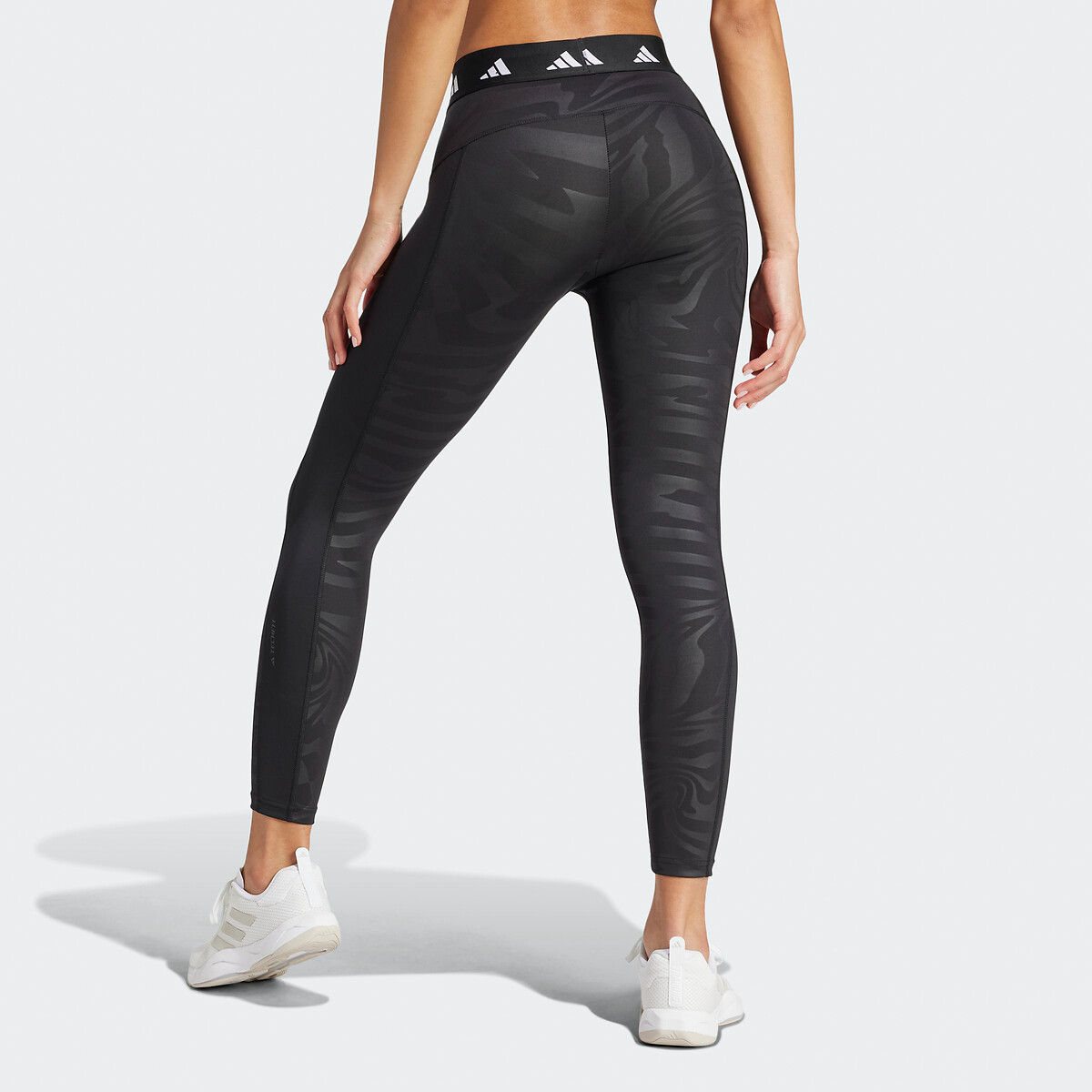 Essentials cropped leggings with 3-stripes print and high waist