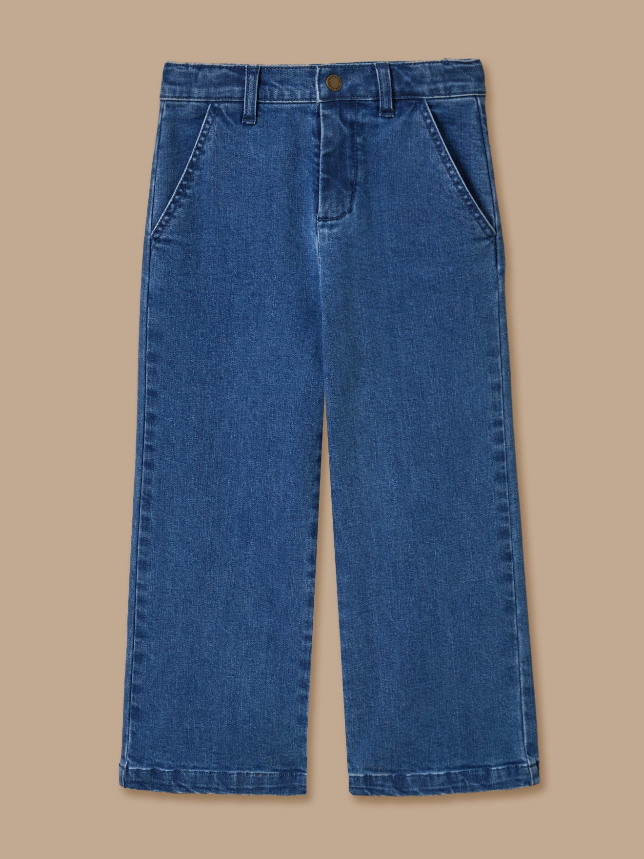 Pantalon large en denim, CYRILLUS